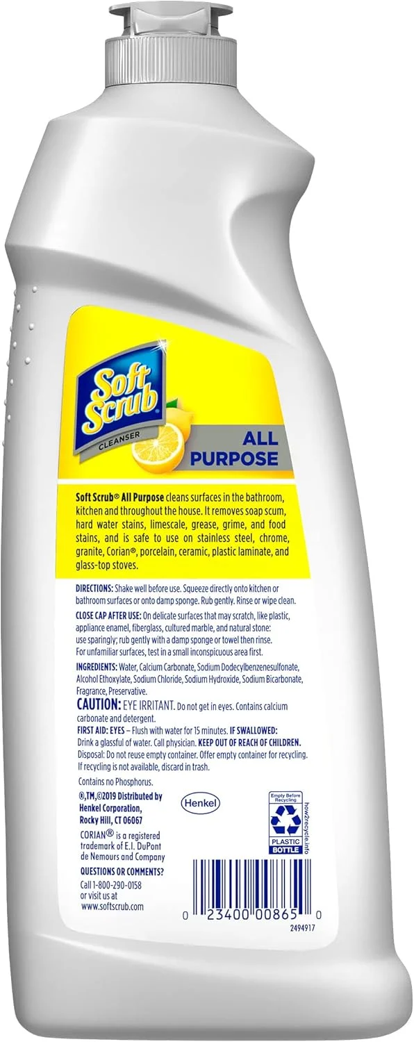 پاک کننده چند منظوره حمام و آشپزخانه سافت اسکراب توتال، رایحه لیمو، 709 میلی لیتر