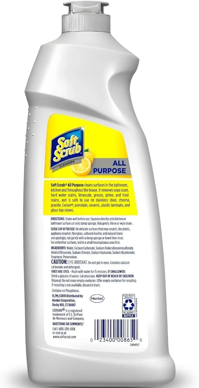 پاک کننده چند منظوره حمام و آشپزخانه سافت اسکراب توتال، رایحه لیمو، 709 میلی لیتر