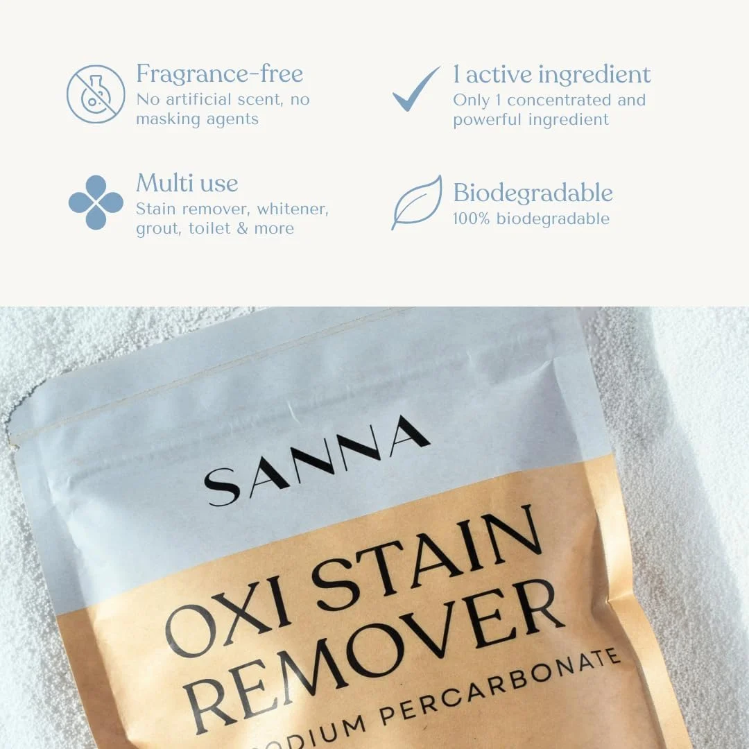 سدیم پرکربنات خالص 100% - SANNA - لکه بر طبیعی اکسی، سفید کننده و تقویت کننده لباس | بدون عطر، ایمن برای همه پارچه ها، پارچه های سفید و رنگی ساخت امارات متحده عربی سدیم پرکربنات خالص 100% - SANNA - لکه بر طبیعی اکسی، سفید کننده و تقویت کننده لباس | بدون عطر، ایمن برای همه پارچه ها، پارچه های سفید و رنگی ساخت امارات متحده عربی
