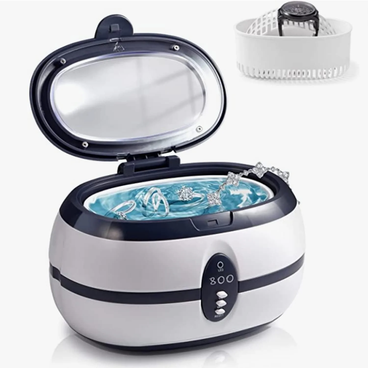 دستگاه تمیز کننده اولتراسونیک 600 میلی لیتری SKEIDO VGT-800 برای جواهرات، ساعت، دندان مصنوعی، حمام اولتراسونیک خانگی، تمیز کننده برس آرایشی