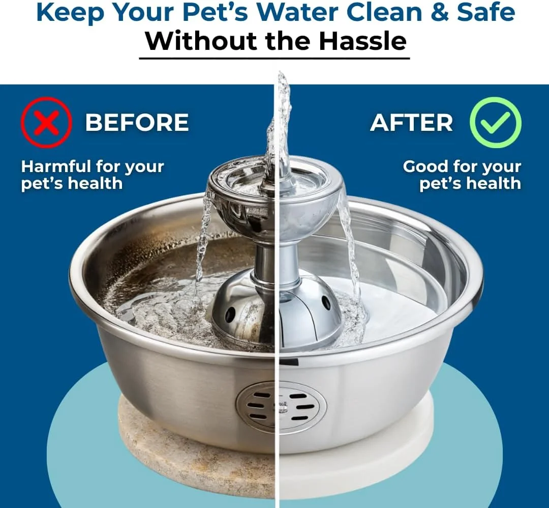 قرص های تمیز کننده فواره حیوانات خانگی Skyis بسته 24 عددی، از بین برنده لکه ها، رسوبات و تجمع مواد معدنی، حفظ جریان آب و مراقبت از فواره، فرمول سریع و آسان