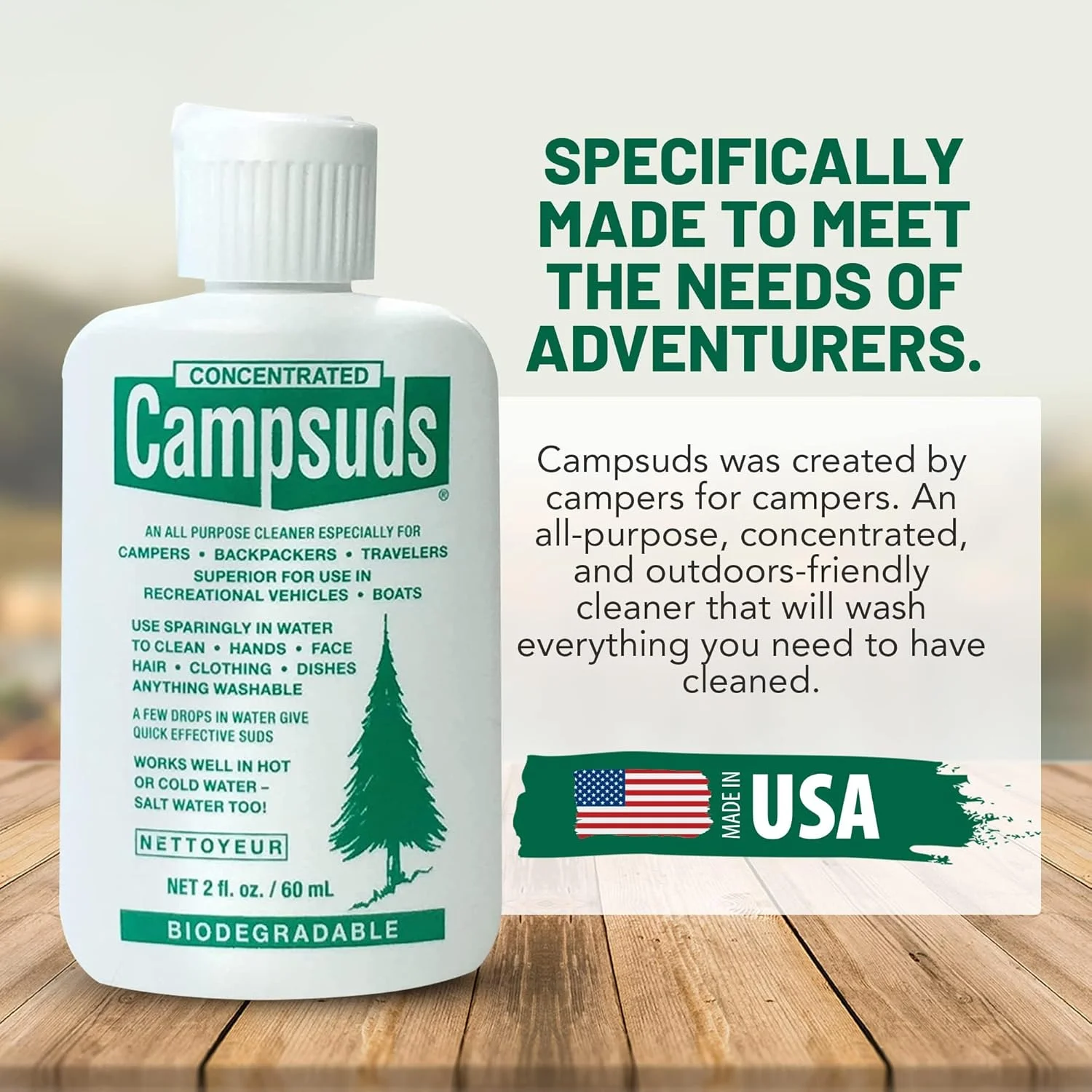 صابون چند منظوره فضای باز سیرا داون - ضروری برای کمپینگ و کوله گردی - صابون طبیعی برای ظروف، لباس و مراقبت شخصی - مورد اعتماد علاقه مندان به فضای باز، 2 اونس