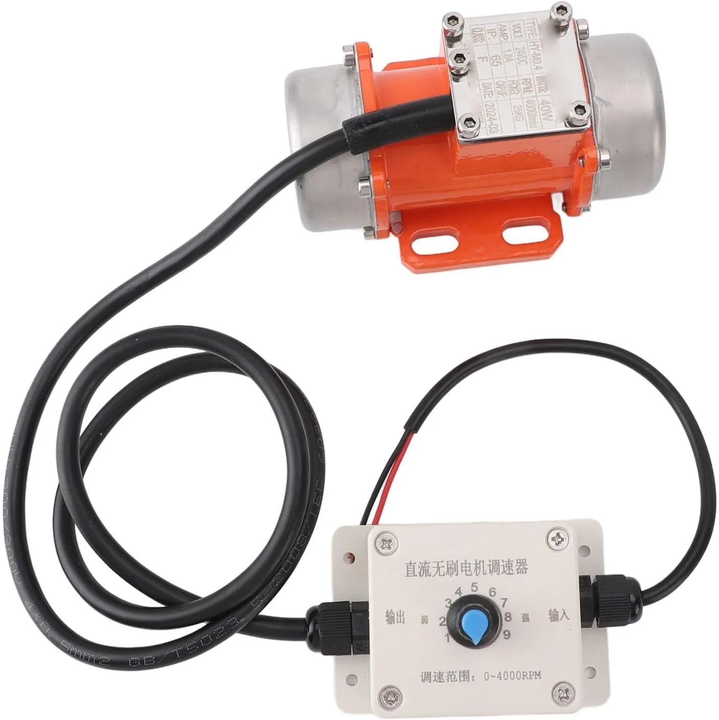 موتور ویبراتور بتن با کنترل کننده سرعت DC 24V بدون جاروبک IP65 آلیاژ آلومینیوم موتور ویبره برقی بتن (40W)