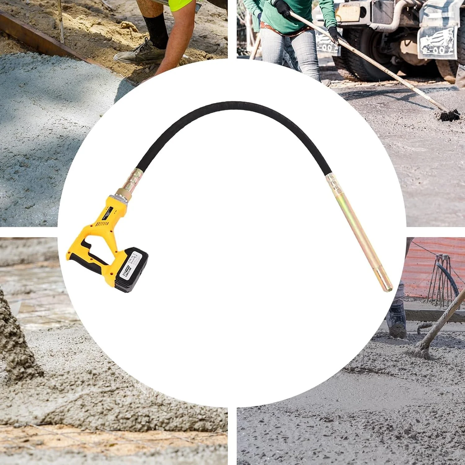 ابزار ویبره بتن، پوکر ویبراتور بتن، ویبراتور بتن بی سیم 21 ولت دستی با شارژر و باتری، ابزار ویبره سیمان برای مخلوط کردن و متراکم کردن بتن ساختمان ابزار ویبره بتن، پوکر ویبراتور بتن، ویبراتور بتن بی سیم 21 ولت دستی با شارژر و باتری، ابزار ویبره سیمان برای مخلوط کردن و متراکم کردن بتن ساختمان