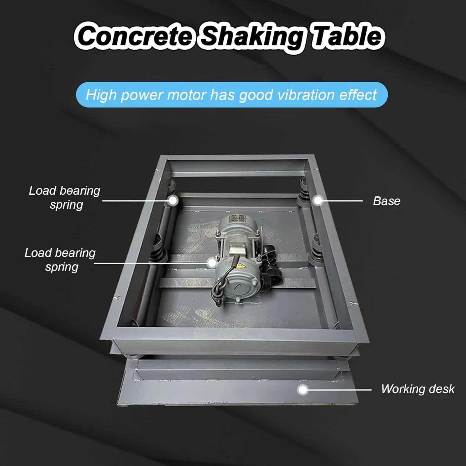 میز ویبره بتن 50 * 50 سانتی متر، پلتفرم ارتعاشی بلوک تست ارتعاش 2860 دور در دقیقه، موتور سیم مسی خالص، برای حذف حباب ها و رسوب میز ویبره بتن 50 * 50 سانتی متر، پلتفرم ارتعاشی بلوک تست ارتعاش 2860 دور در دقیقه، موتور سیم مسی خالص، برای حذف حباب ها و رسوب