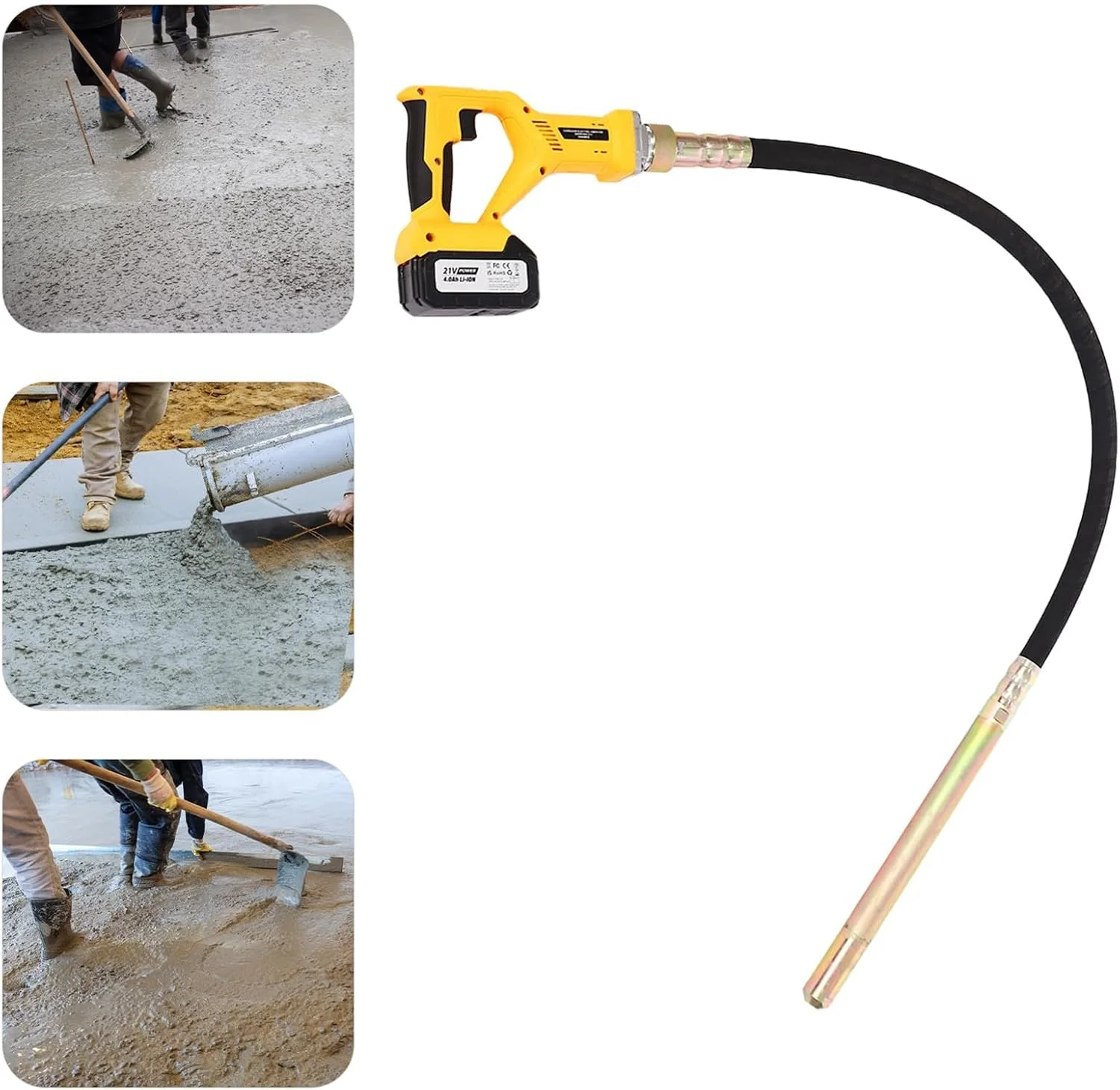 ابزار ویبره بتن، پوکر ویبراتور بتن، ویبراتور بتن بی سیم 21 ولت دستی با شارژر و باتری، ابزار ویبره سیمان برای مخلوط کردن و متراکم کردن بتن ساختمان ابزار ویبره بتن، پوکر ویبراتور بتن، ویبراتور بتن بی سیم 21 ولت دستی با شارژر و باتری، ابزار ویبره سیمان برای مخلوط کردن و متراکم کردن بتن ساختمان