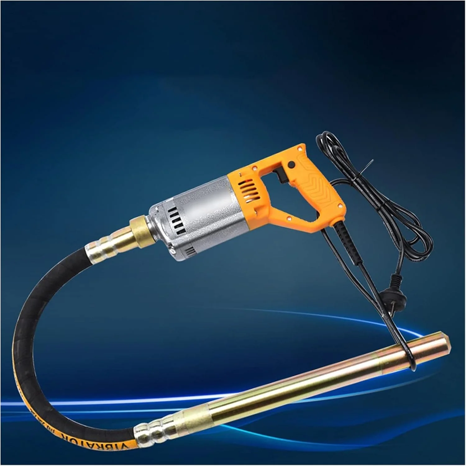 ویبراتور بتن FURLOU، ویبراتور بتن برقی دستی مدادی با شیلنگ 1 متری، 1.2 متری و 1.5 متری (سایز: [1800W] بدنه آلومینیومی تکی)