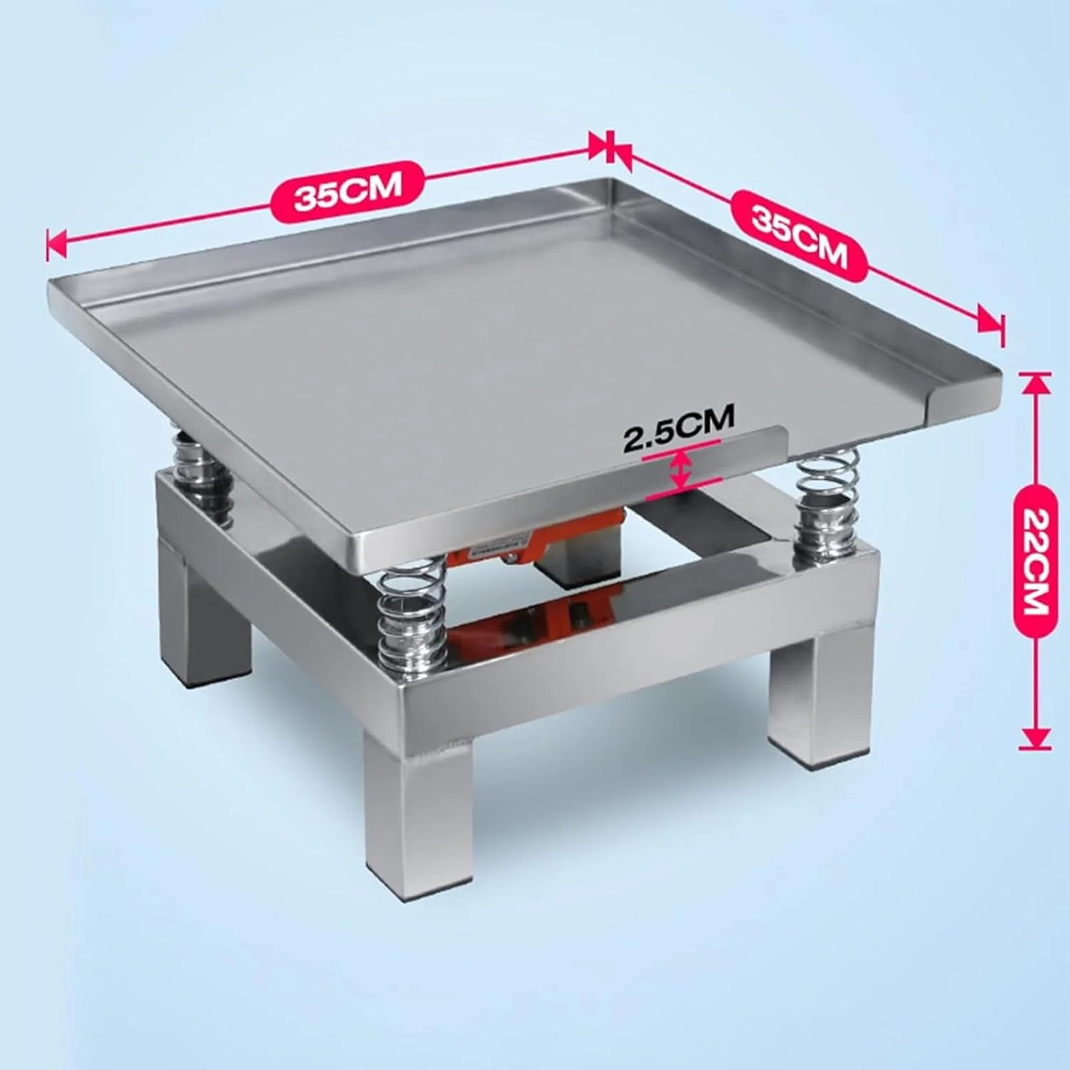 میز ویبره بتن PODEC، میز تست ارتعاش الکتریکی 35 * 35 سانتی متر، سکوی ارتعاش بلوک تست فولاد ضد زنگ، 3000-3600 بار در دقیقه برای حذف حباب ها، تکان دادن رسوب
