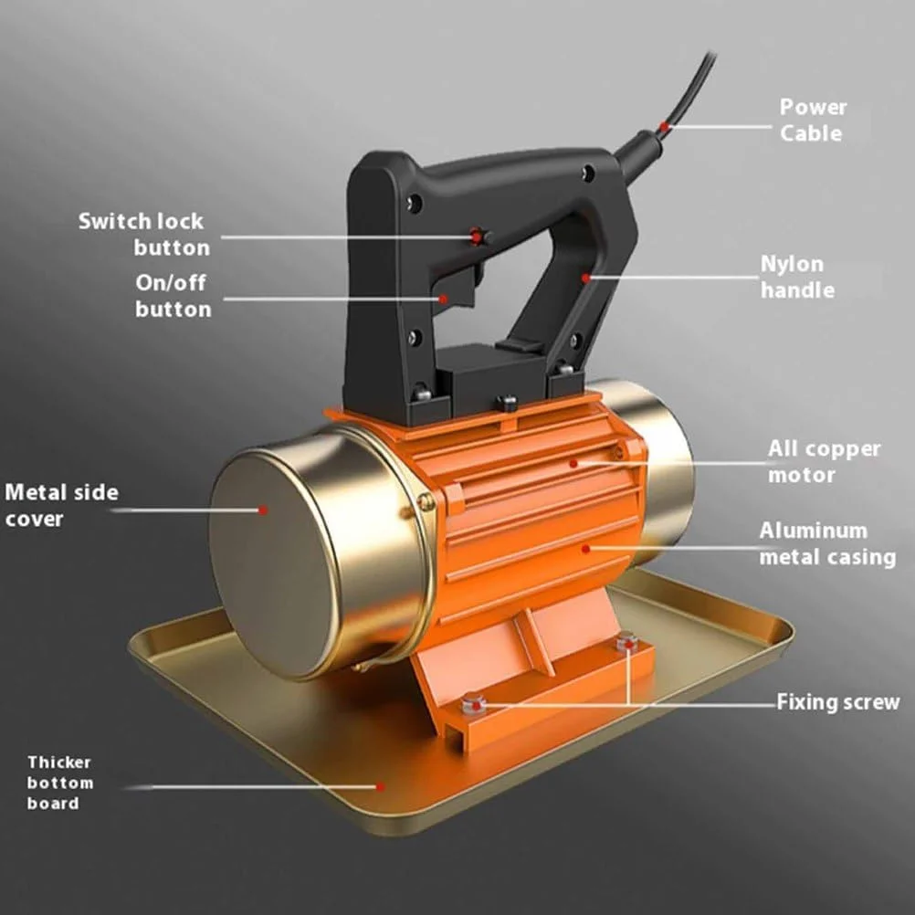 ماله برقی قابل حمل YIGECHENXIN، با صفحه زیرین، ویبراتور بتن تک فاز دستی، لرزش یکنواخت، قابل استفاده برای ساخت جاده و بندر ماله برقی قابل حمل YIGECHENXIN، با صفحه زیرین، ویبراتور بتن تک فاز دستی، لرزش یکنواخت، قابل استفاده برای ساخت جاده و بندر