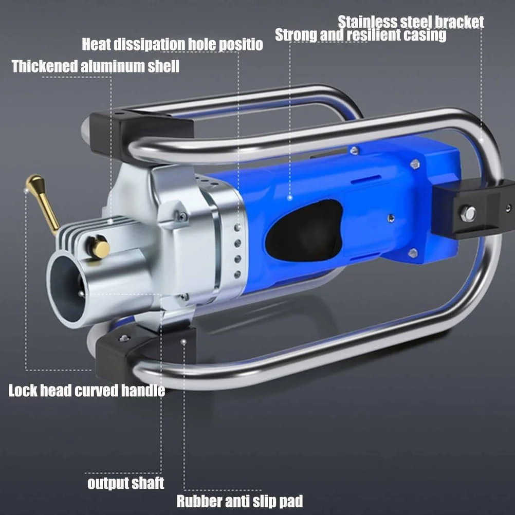 ویبراتور بتن قدرتمند YIGECHENXIN 3800W، ابزار ویبراتور سیمانی دستی 4000 دور در دقیقه با جعبه سوئیچ عایق ضد آب مناسب برای پل و خانه سازی