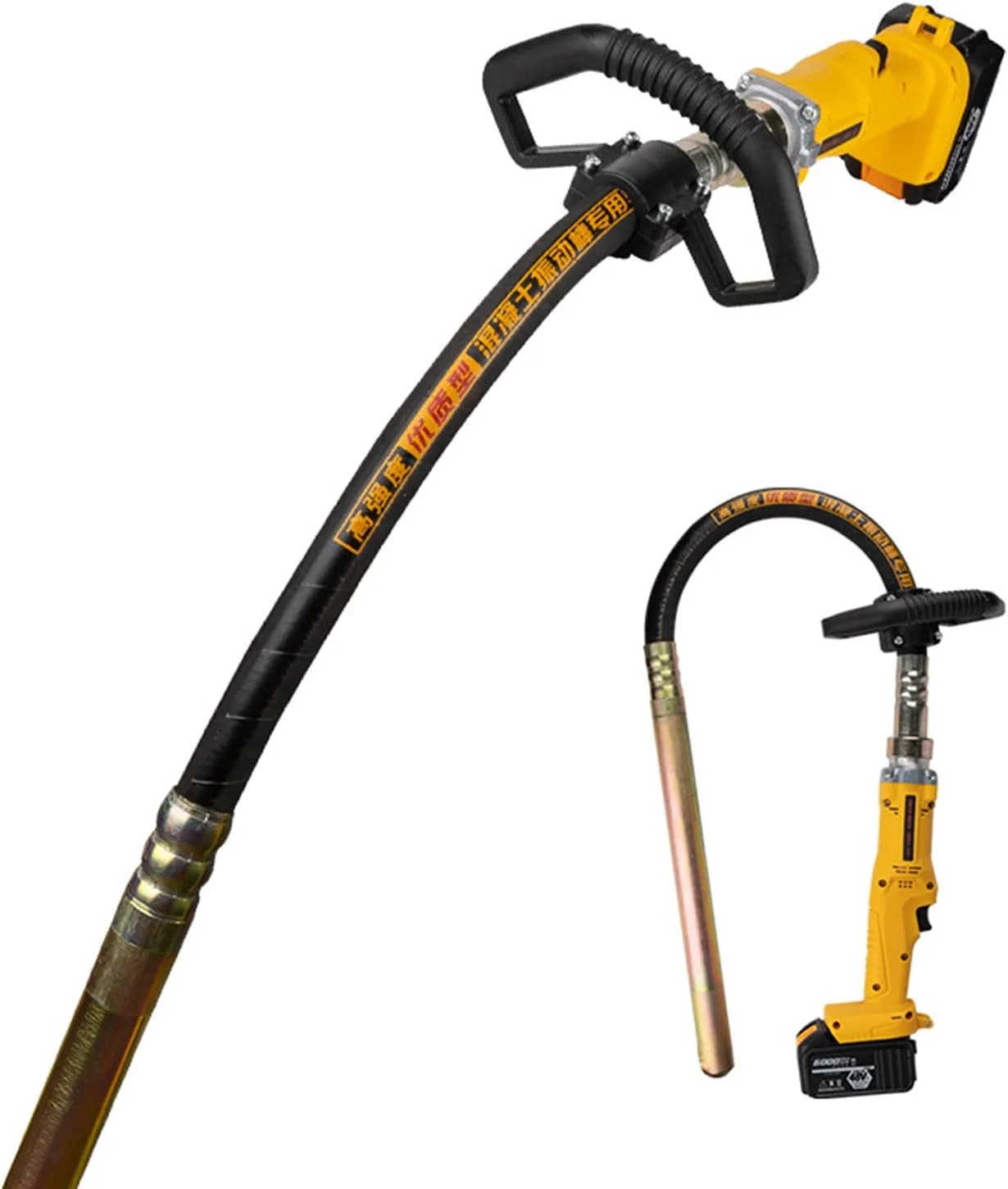 ویبراتور بتن بی سیم 850 وات WWART، ویبراتور برقی دستی با شفت 1.5 متری به همراه باتری، میله ویبره و شارژر ویبراتور بتن بی سیم 850 وات WWART، ویبراتور برقی دستی با شفت 1.5 متری به همراه باتری، میله ویبره و شارژر