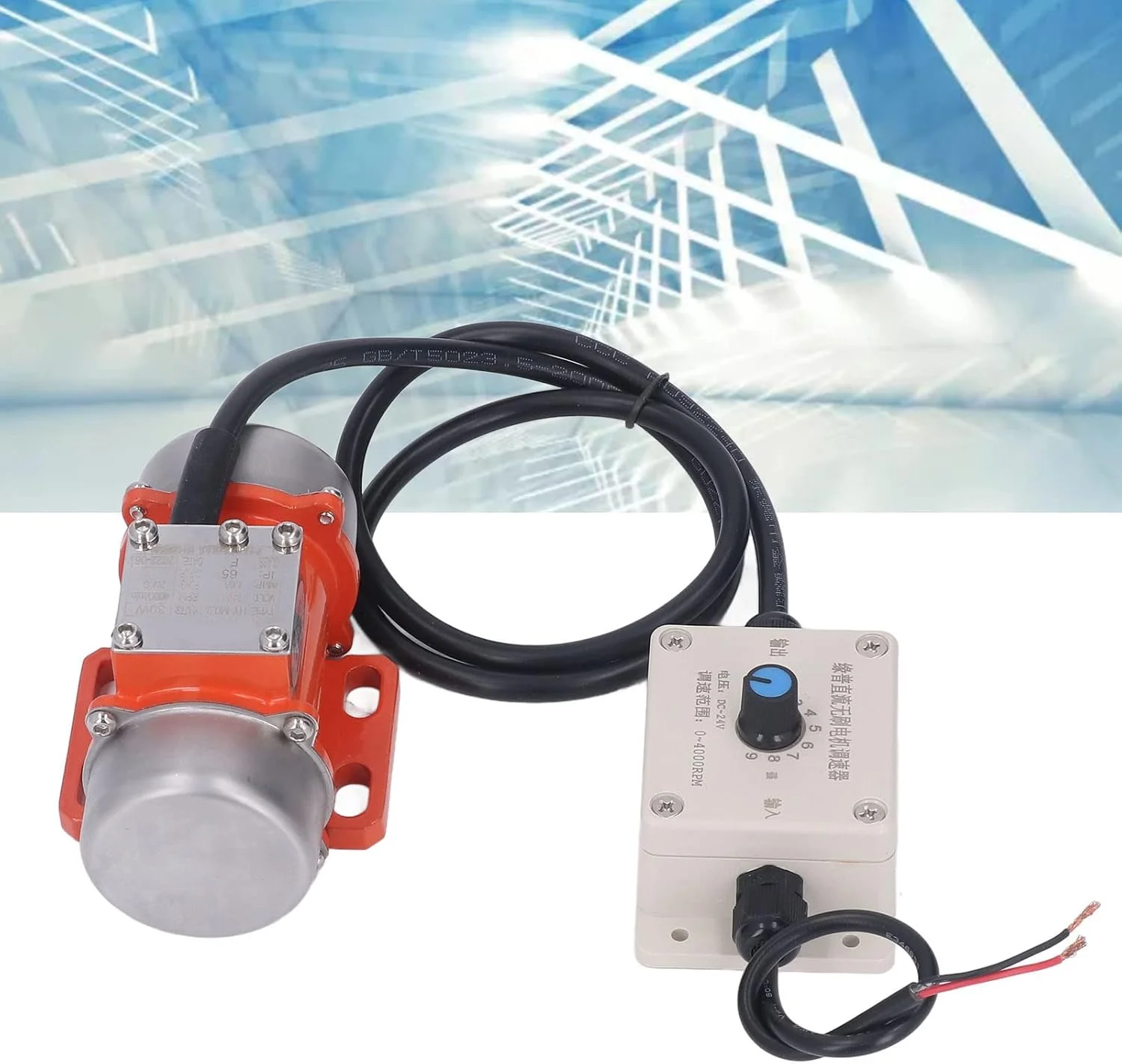 موتور ویبراتور بتن 30 وات، موتور ویبره برقی ضد آب 4000 دور در دقیقه DC با کنترل کننده سرعت و نیروی تحریک قابل تنظیم، ویبراتور برای میز لرزان (DC24V)