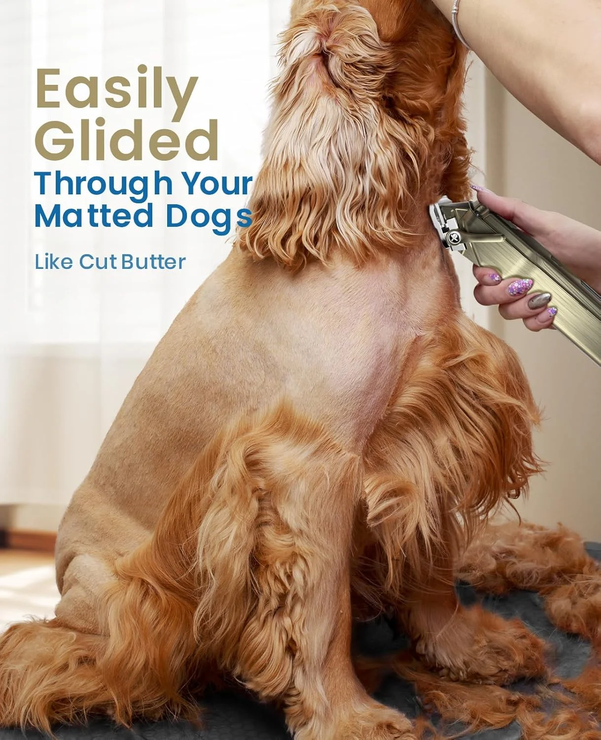 ماشین اصلاح حرفه ای موی سگ های مو بلند oneisall، ماشین اصلاح ضد آب IPX7 برای سگ/گربه با موتور قدرتمند 6700 دور در دقیقه، مناسب برای موهای ضخیم و کدر حیوانات خانگی (طلایی) ماشین اصلاح حرفه ای موی سگ های مو بلند oneisall، ماشین اصلاح ضد آب IPX7 برای سگ/گربه با موتور قدرتمند 6700 دور در دقیقه، مناسب برای موهای ضخیم و کدر حیوانات خانگی (طلایی)