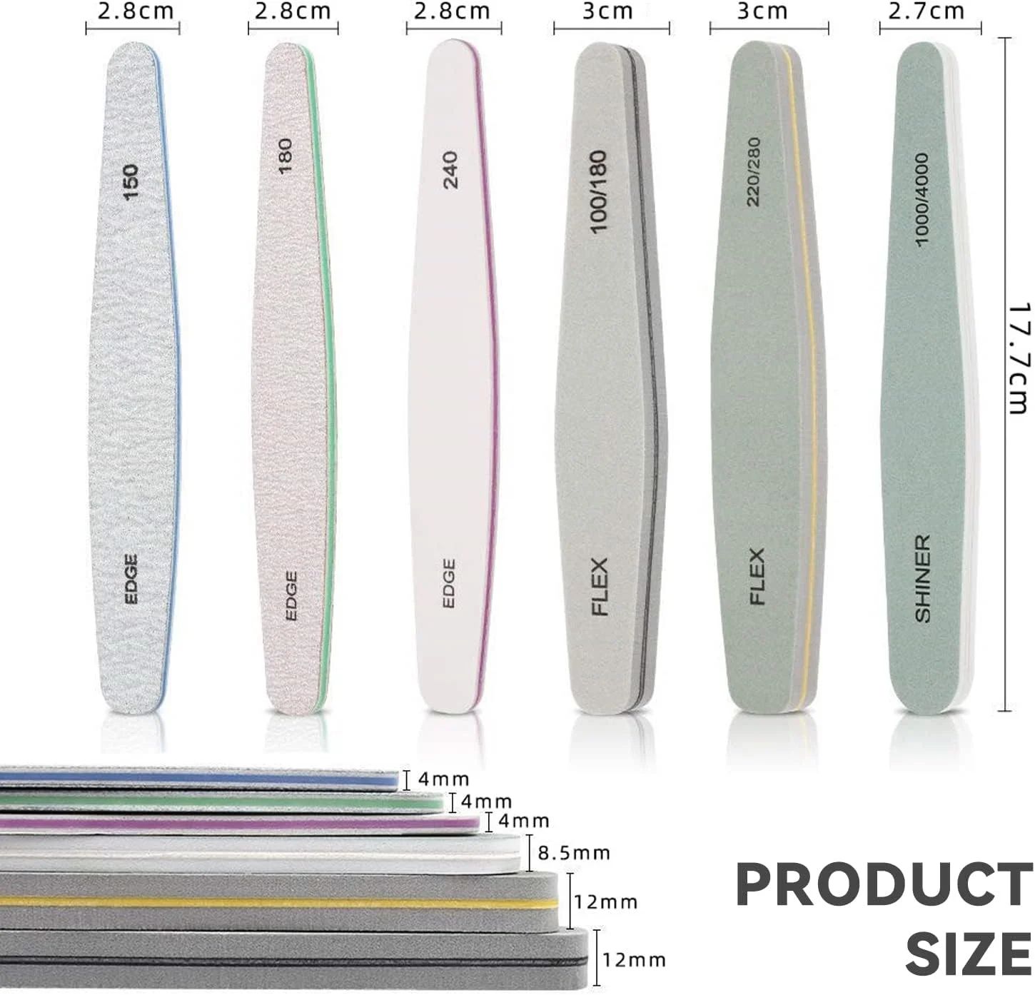ست سوهان ناخن JZS، سوهان بافر ناخن حرفه ای، بلوک سوهان دو طرفه طبیعی و قابل استفاده مجدد، پولیش ناخن برای مانیکور و پدیکور، ست 6 عددی