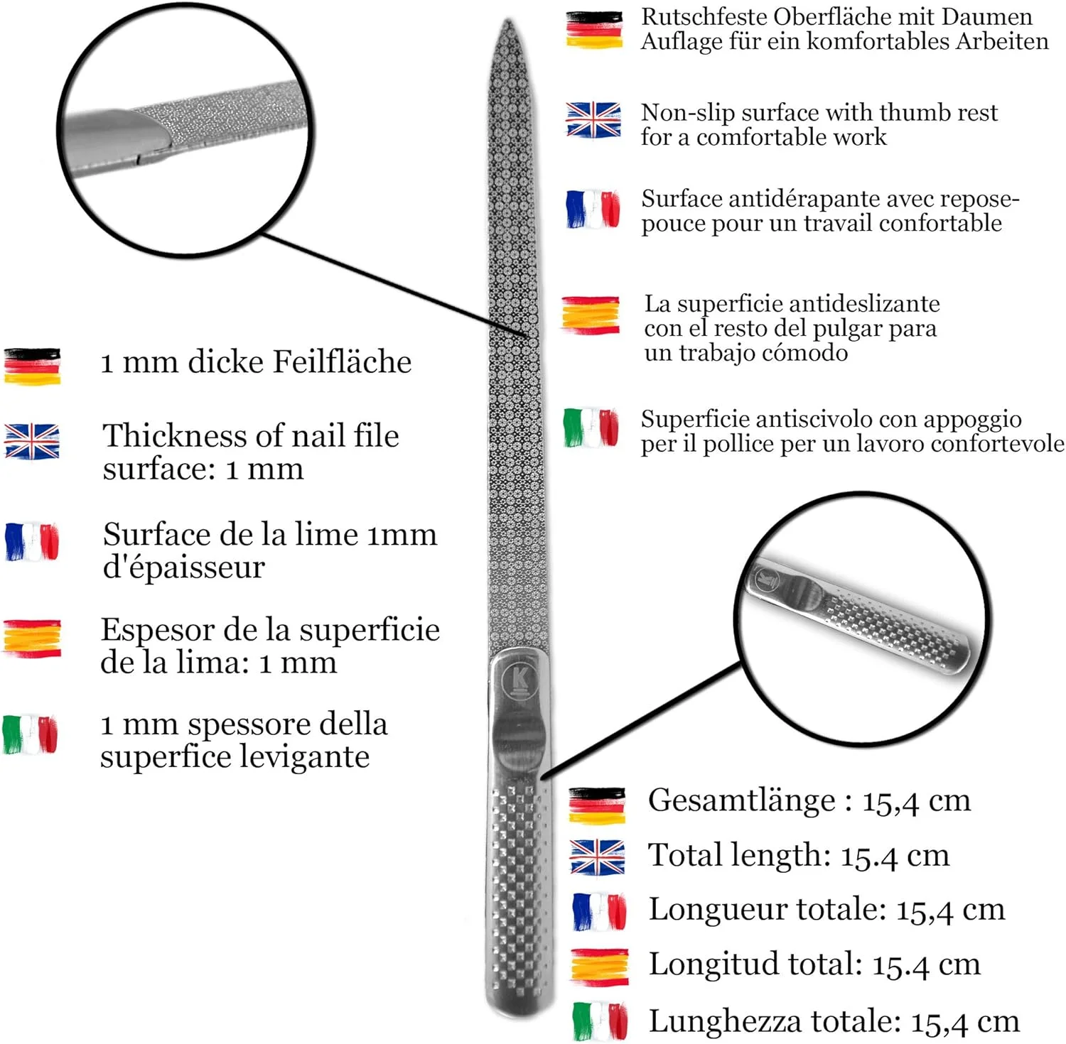 سوهان ناخن استیل K-Pro - سوهان حرفه ای مانیکور ناخن های دست و پا - بسته 1 عددی سوهان ناخن استیل K-Pro - سوهان حرفه ای مانیکور ناخن های دست و پا - بسته 1 عددی