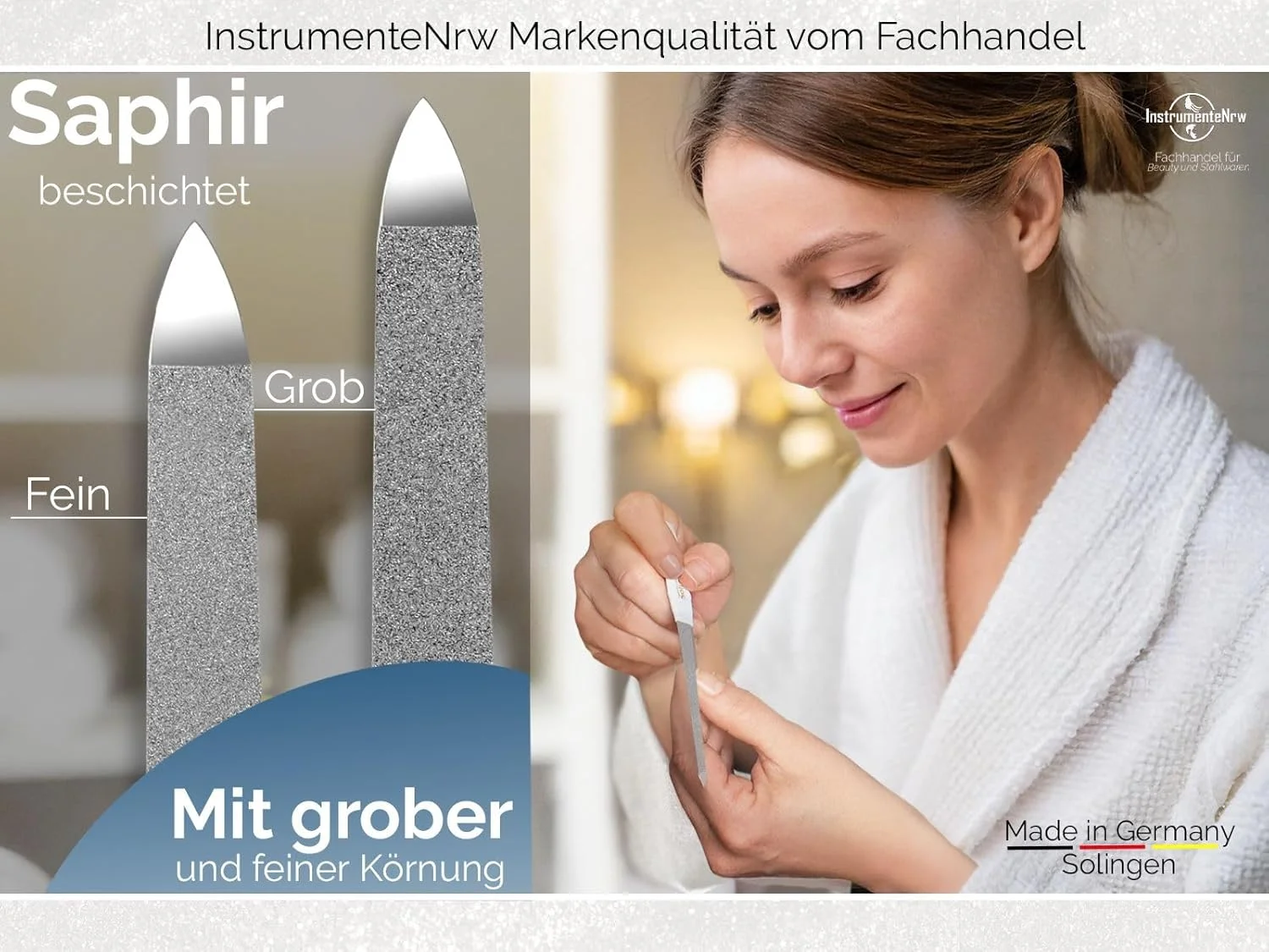 سوهان ناخن InstrumenteNrw Solingen، سوهان ناخن یاقوت کبود مانیکور ساخت آلمان، سوهان پدیکور ظریف/درشت در طول های مختلف، مراقبت از ناخن برای دست و پا (17.5 سانتی متر، سوهان ناخن سفید) سوهان ناخن InstrumenteNrw Solingen، سوهان ناخن یاقوت کبود مانیکور ساخت آلمان، سوهان پدیکور ظریف/درشت در طول های مختلف، مراقبت از ناخن برای دست و پا (17.5 سانتی متر، سوهان ناخن سفید)