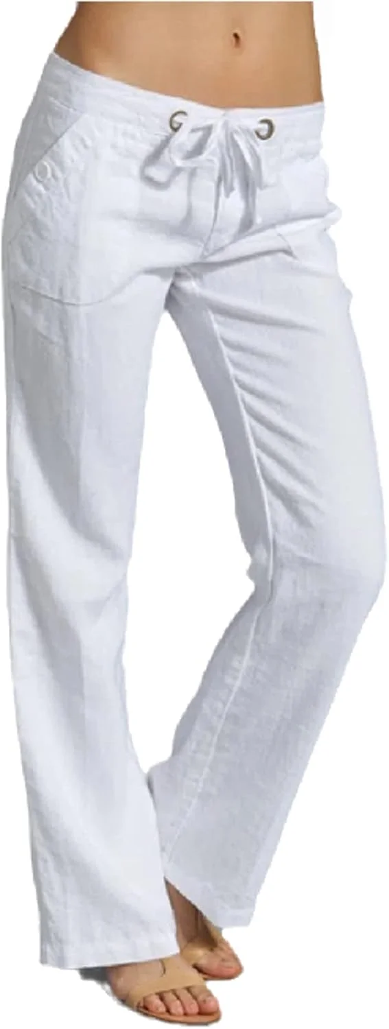 شلوار بلند زنانه نخی و کتان، مد روز، با کمر کشی، بند چشم خروسی و جیب، شلوار گشاد مشکی سایز S شلوار بلند زنانه نخی و کتان، مد روز، با کمر کشی، بند چشم خروسی و جیب، شلوار گشاد مشکی سایز S