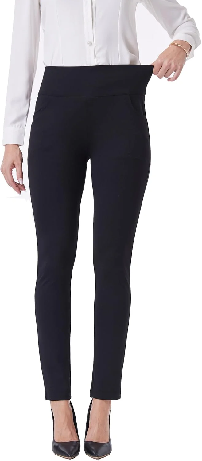 شلوار کار زنانه Fakanhui، کشی راحت، ساق باریک، کمر بلند کشی، مناسب برای لباس های رسمی و غیر رسمی