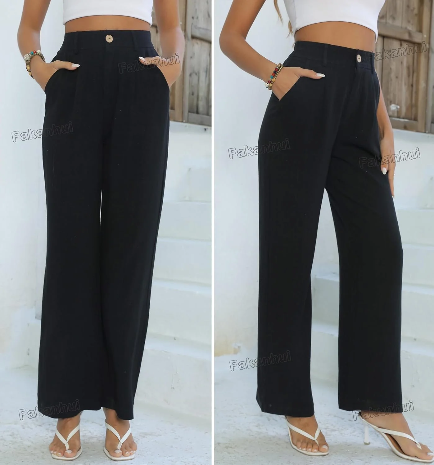 شلوار زنانه فاکانهویی، کتان، مناسب کار، شلوار تابستانی رسمی، راسته، پاچه گشاد، شلوار کتان نخی شلوار زنانه فاکانهویی، کتان، مناسب کار، شلوار تابستانی رسمی، راسته، پاچه گشاد، شلوار کتان نخی