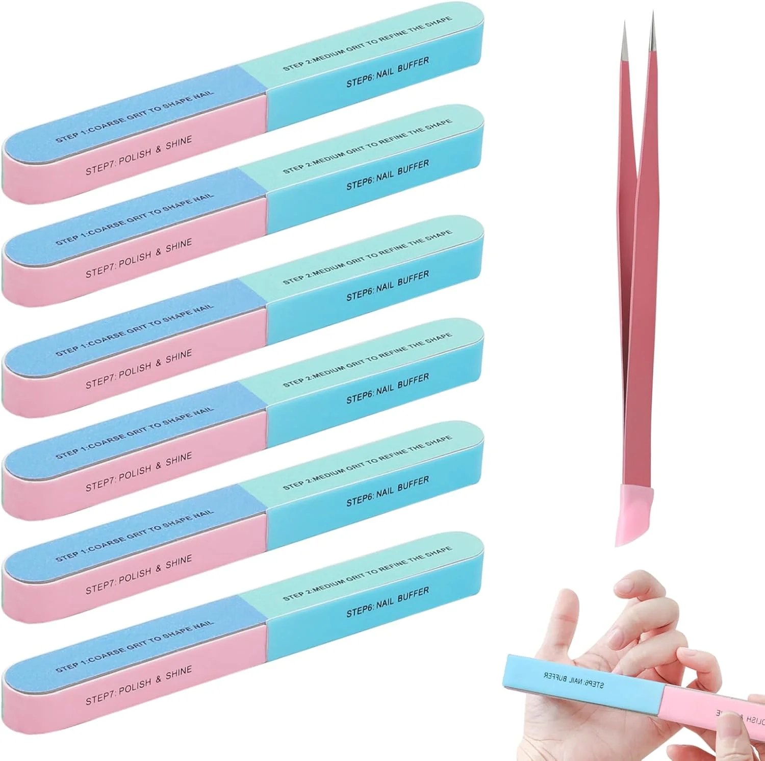 ست سوهان ناخن 7 در 1 برای ناخن ها، سوهان برای ناخن های ژلی، سوهان ناخن، قابل شستشو، قابل استفاده مجدد، ژل بیلدر برای ناخن های ژلی، ابزار چند منظوره برای طراحی ناخن، مانیکور، حیوانات خانگی و DIY، کیف قابل حمل ست سوهان ناخن 7 در 1 برای ناخن ها، سوهان برای ناخن های ژلی، سوهان ناخن، قابل شستشو، قابل استفاده مجدد، ژل بیلدر برای ناخن های ژلی، ابزار چند منظوره برای طراحی ناخن، مانیکور، حیوانات خانگی و DIY، کیف قابل حمل