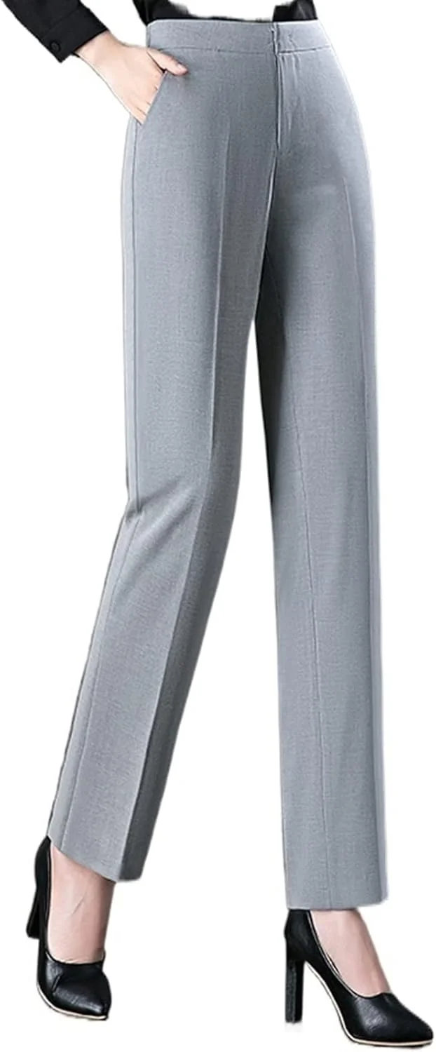 شلوار زنانه GIFYY، شلوار اداری کمر کشی زنانه، شلوار راسته رسمی، شلوار کمر بلند غیر رسمی، شلوار پایینی مناسب (رنگ: خاکستری، سایز: L) شلوار زنانه GIFYY، شلوار اداری کمر کشی زنانه، شلوار راسته رسمی، شلوار کمر بلند غیر رسمی، شلوار پایینی مناسب (رنگ: خاکستری، سایز: L)