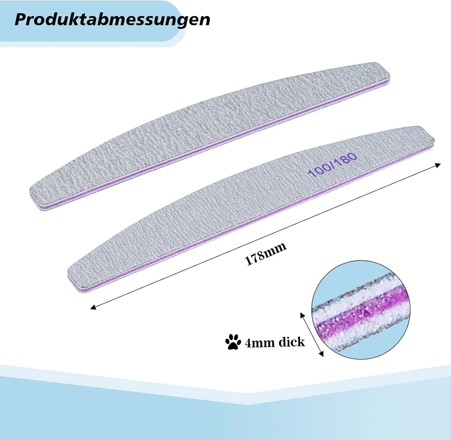 بسته 25 عددی سوهان ناخن قابل استفاده مجدد، سوهان ناخن دو طرفه با درجه زبری 100/180 برای ناخن های ژلی و ناخن های اکریلیک، ابزار مانیکور برای استفاده در سالن و منزل (خاکستری B، 25 عدد، درجه زبری 100/180) بسته 25 عددی سوهان ناخن قابل استفاده مجدد، سوهان ناخن دو طرفه با درجه زبری 100/180 برای ناخن های ژلی و ناخن های اکریلیک، ابزار مانیکور برای استفاده در سالن و منزل (خاکستری B، 25 عدد، درجه زبری 100/180)