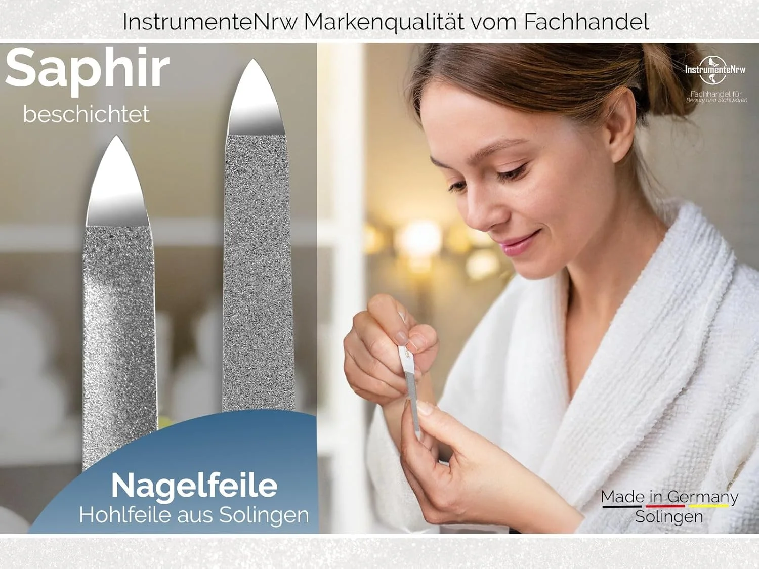 ست دو عددی سوهان ناخن حرفه ای توخالی سولینگن، دو طرفه زبر/نرم، ساخت آلمان، سوهان مانیکور پدیکور یاقوت کبود برای مراقبت کامل از ناخن های دست و پا، 15 سانتی متر ست دو عددی سوهان ناخن حرفه ای توخالی سولینگن، دو طرفه زبر/نرم، ساخت آلمان، سوهان مانیکور پدیکور یاقوت کبود برای مراقبت کامل از ناخن های دست و پا، 15 سانتی متر