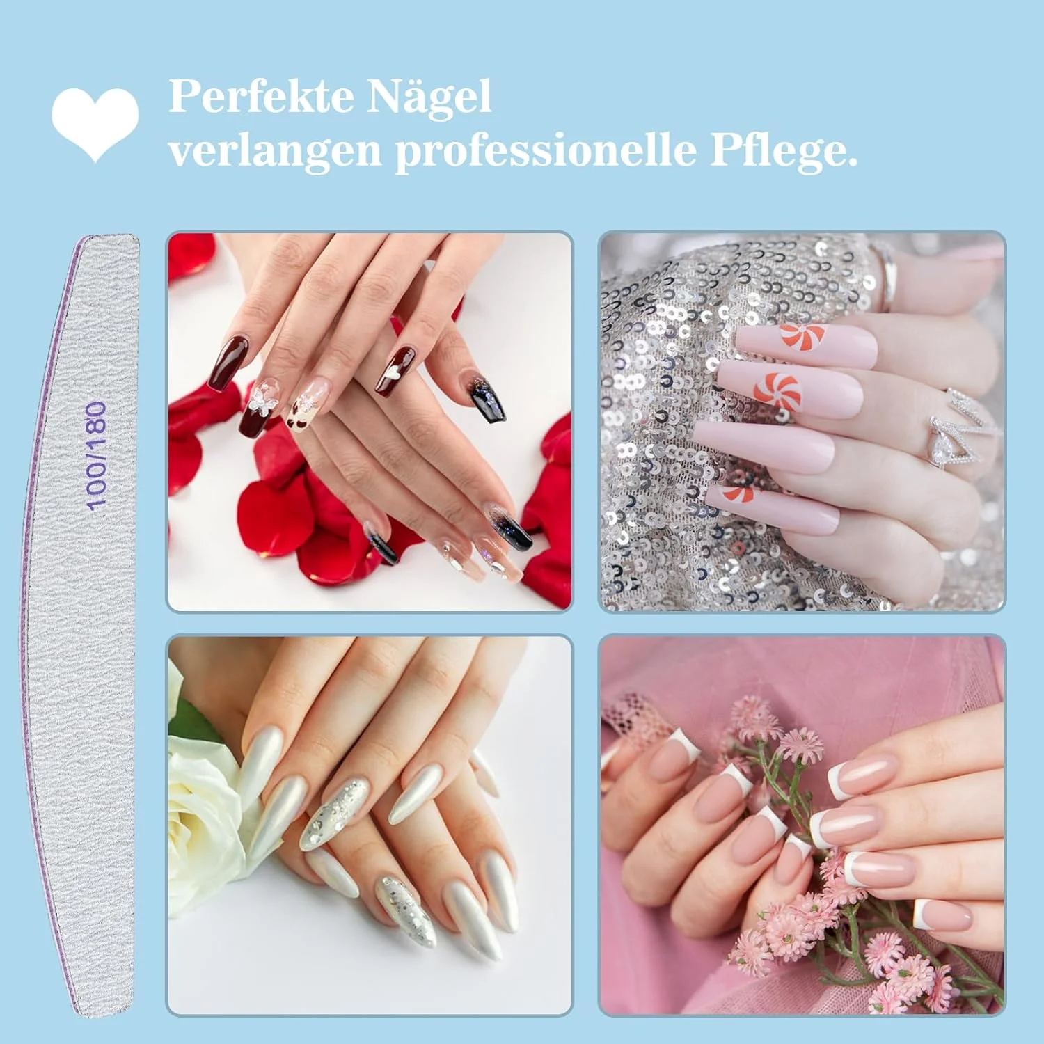 بسته 25 عددی سوهان ناخن قابل استفاده مجدد، سوهان ناخن دو طرفه با درجه زبری 100/180 برای ناخن های ژلی و ناخن های اکریلیک، ابزار مانیکور برای استفاده در سالن و منزل (خاکستری B، 25 عدد، درجه زبری 100/180) بسته 25 عددی سوهان ناخن قابل استفاده مجدد، سوهان ناخن دو طرفه با درجه زبری 100/180 برای ناخن های ژلی و ناخن های اکریلیک، ابزار مانیکور برای استفاده در سالن و منزل (خاکستری B، 25 عدد، درجه زبری 100/180)