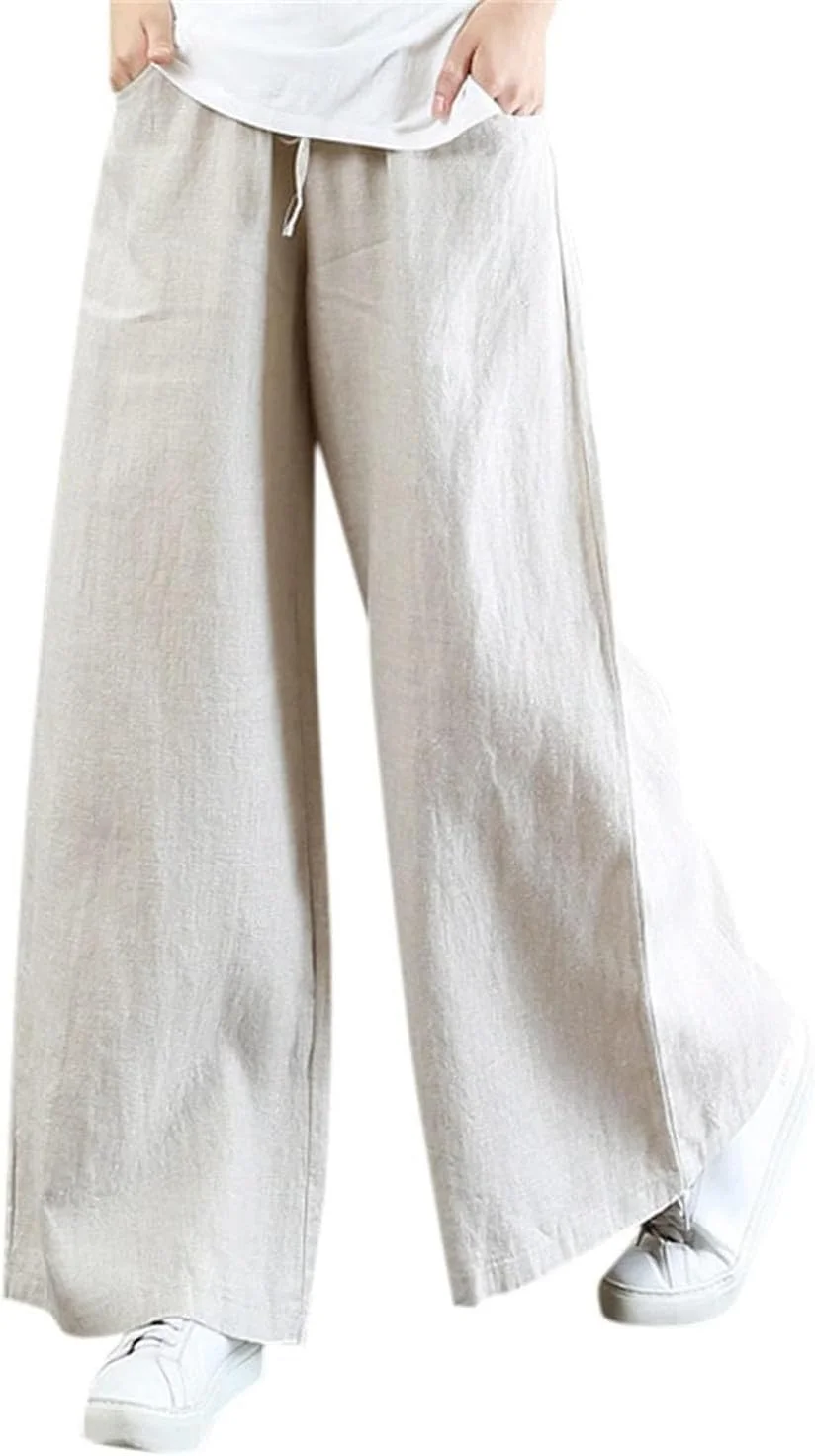 شلوار لینن گشاد زنانه GERRIT، شلوار لینن کوتاه زنانه سایز بزرگ، شلوار ساحلی گشاد و کمر بلند (زردآلویی، M) شلوار لینن گشاد زنانه GERRIT، شلوار لینن کوتاه زنانه سایز بزرگ، شلوار ساحلی گشاد و کمر بلند (زردآلویی، M)