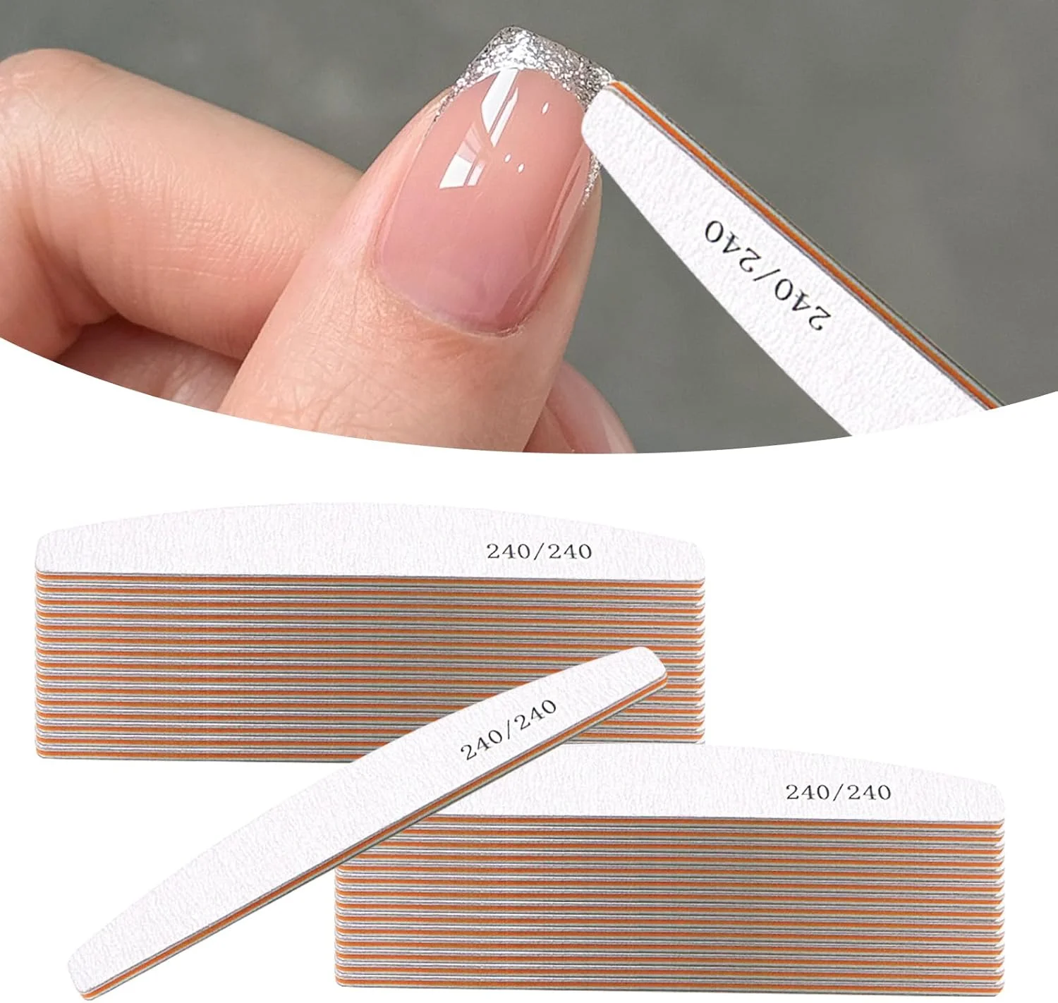 سوهان ناخن ژلی 30 عددی: سوهان ناخن حرفه ای دو طرفه 240/240 برای ناخن های ژلی، سالن و خانه سوهان ناخن ژلی 30 عددی: سوهان ناخن حرفه ای دو طرفه 240/240 برای ناخن های ژلی، سالن و خانه