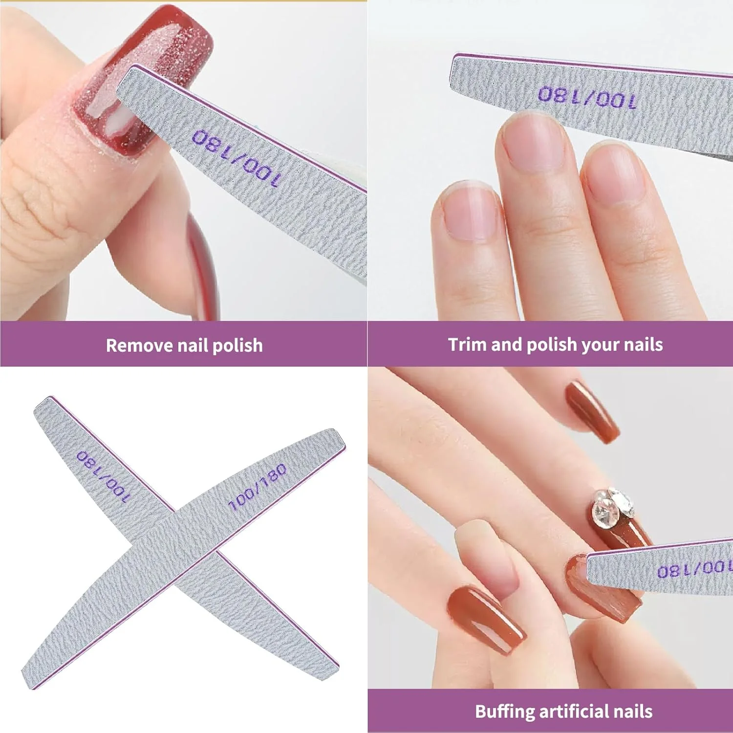 ست حرفه ای 60 عددی سوهان ناخن 100/180: سوهان های دو طرفه برای ناخن های ژلی، سوهان ناخن برای ناخن های طبیعی، سوهان ناخن با کیفیت عالی برای ناخن های ژلی ست حرفه ای 60 عددی سوهان ناخن 100/180: سوهان های دو طرفه برای ناخن های ژلی، سوهان ناخن برای ناخن های طبیعی، سوهان ناخن با کیفیت عالی برای ناخن های ژلی