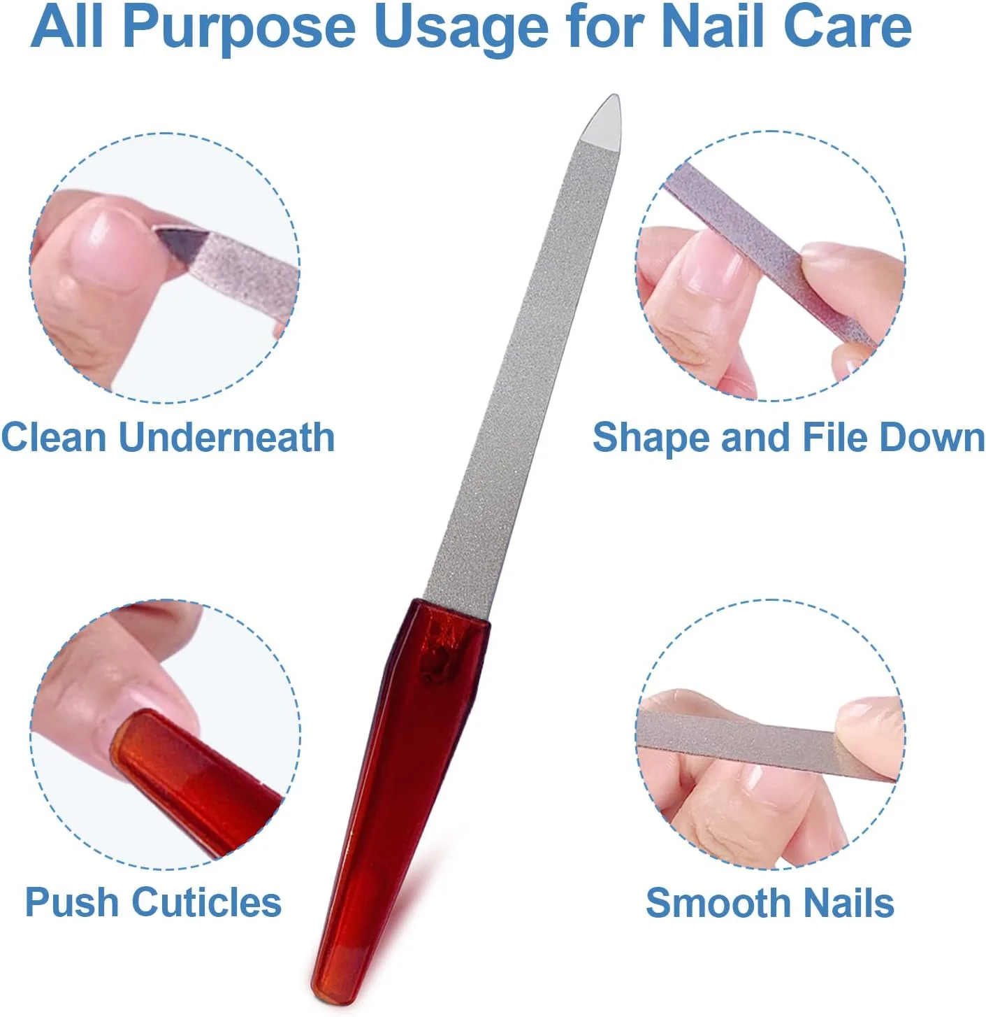 سوهان ناخن فلزی (6 عدد)، سوهان ناخن استیل ضد زنگ برای ناخن های طبیعی، سوهان ناخن شمشیری با نوک تیز و دسته ضد لغزش، سوهان ناخن الماسه زنانه با دانه های یاقوت کبود سوهان ناخن فلزی (6 عدد)، سوهان ناخن استیل ضد زنگ برای ناخن های طبیعی، سوهان ناخن شمشیری با نوک تیز و دسته ضد لغزش، سوهان ناخن الماسه زنانه با دانه های یاقوت کبود
