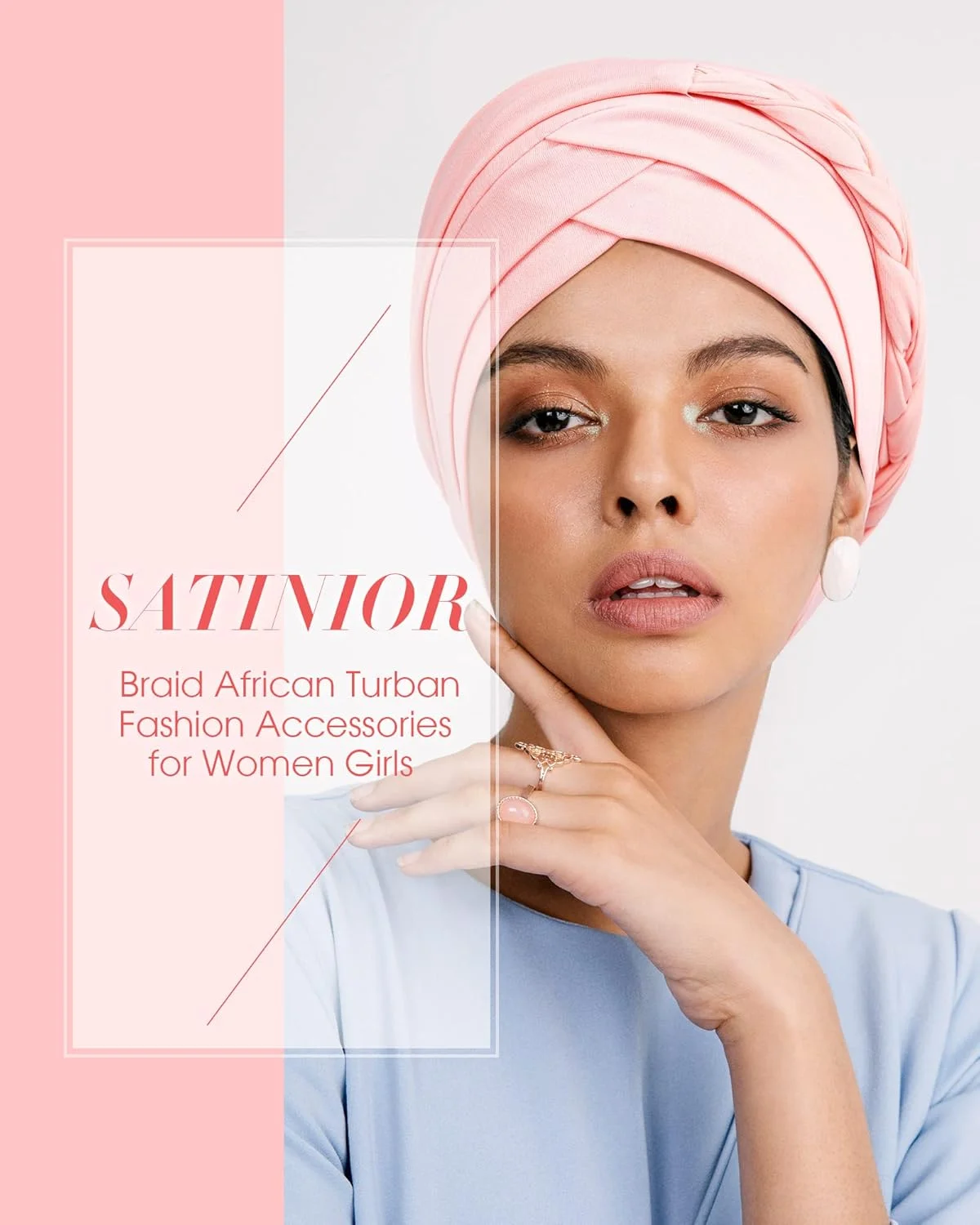 ساتینیور 4 عدد کلاه عمامه زنانه آفریقایی، روسری مهره دار، کلاه بافتنی