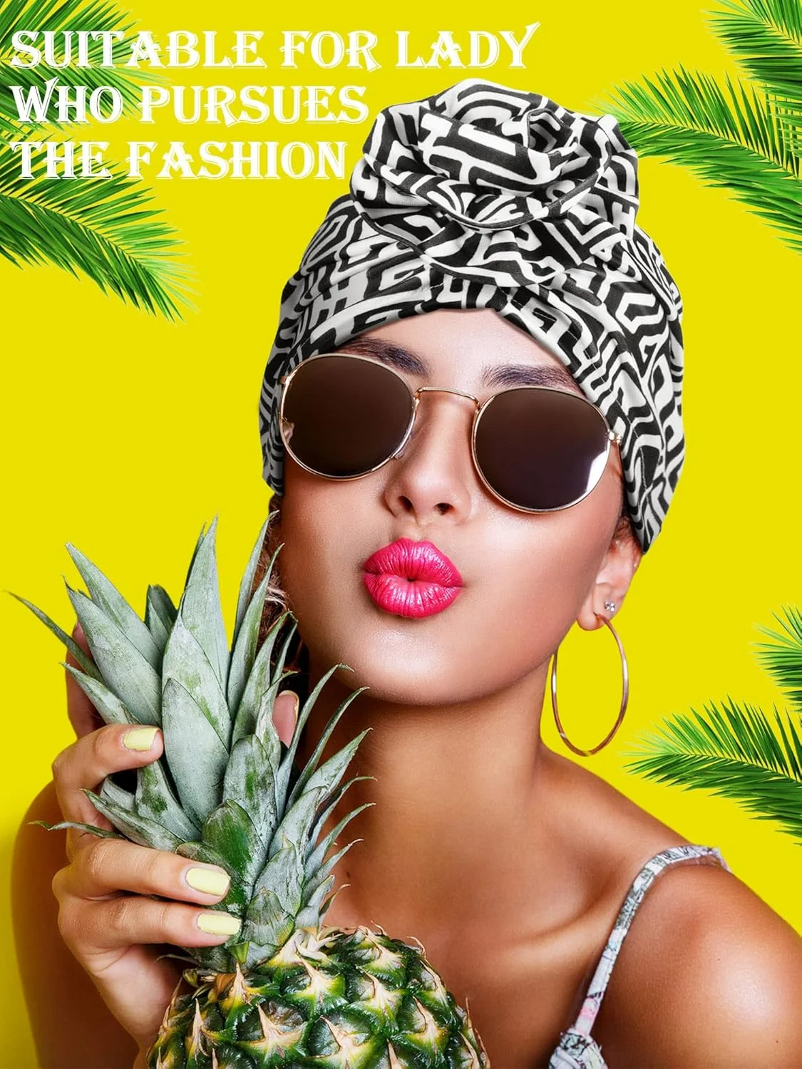 ساتینیور 8 عدد کلاه عمامه زنانه، طرح آفریقایی، گره دار، طرح بوهمی، کلاه بونت گره گل از قبل بسته شده