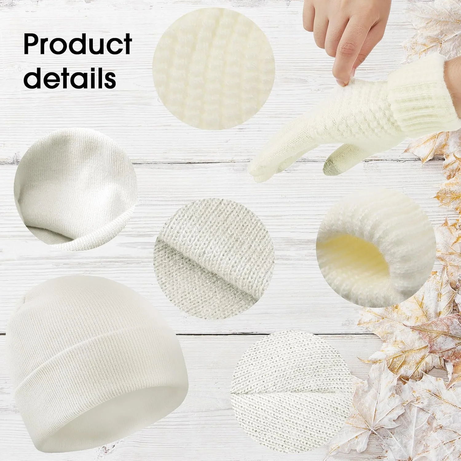 ست کلاه بافتنی و دستکش زمستانی 6 تکه SATINIOR، کلاه بافتنی و دستکش های لمسی نرم مناسب زنان و مردان