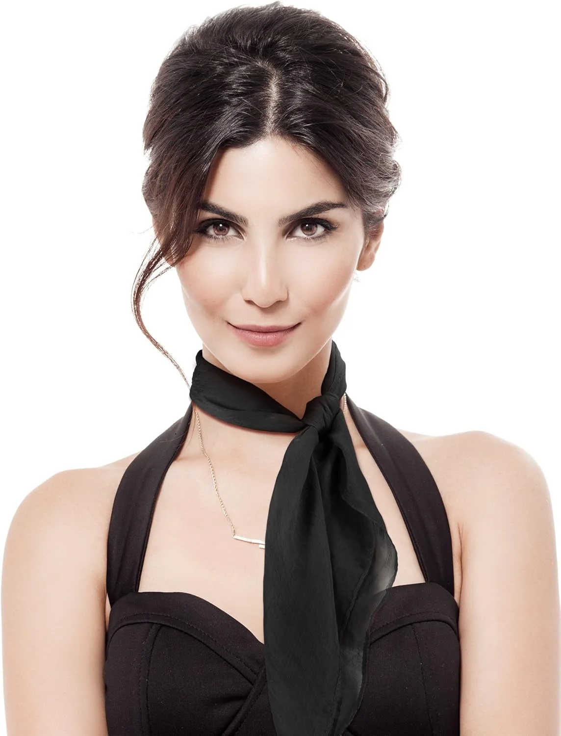 شال حریر ساتینیور، دستمال گردن مربعی زنانه، روسری روبانی سبک وزن، شال گردن رترو