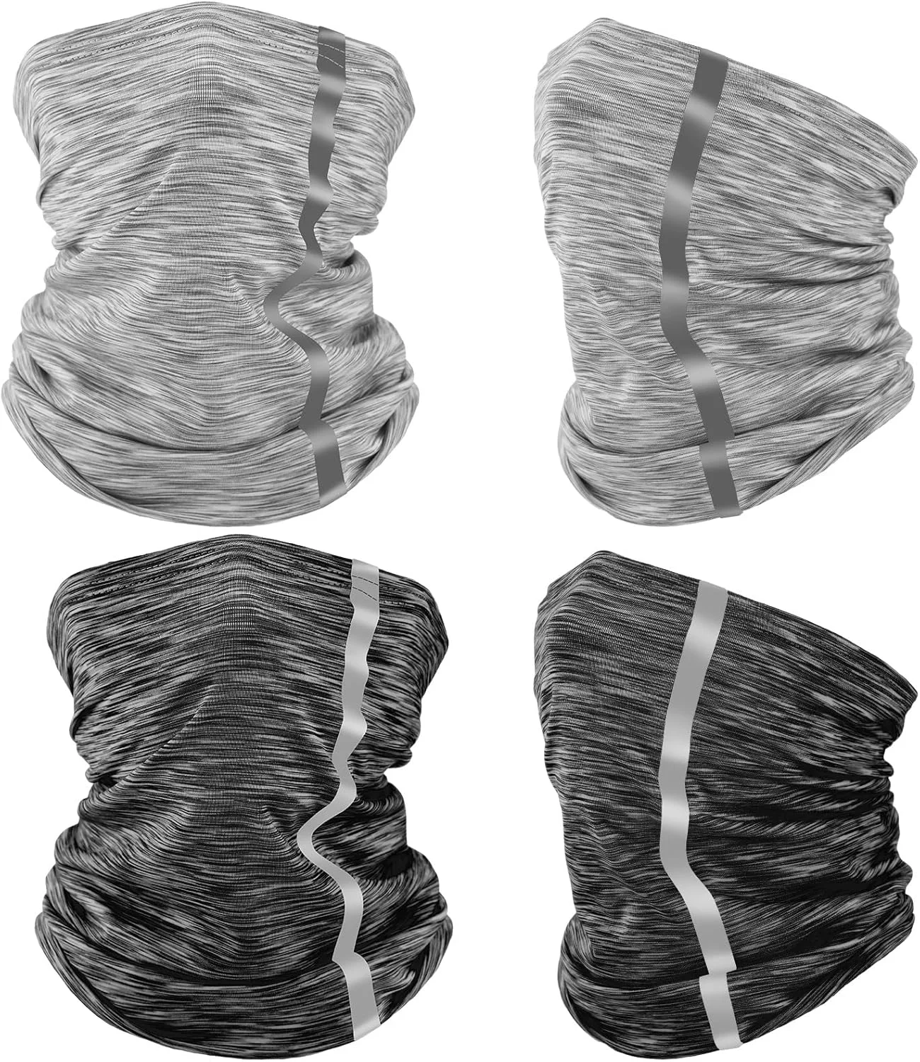 ساتینیور 4 عدد گتر گردنی بازتابنده، دستمال سر ایمنی نئون دید بالا، محافظت در برابر باد، گرد و غبار و اشعه ماوراء بنفش