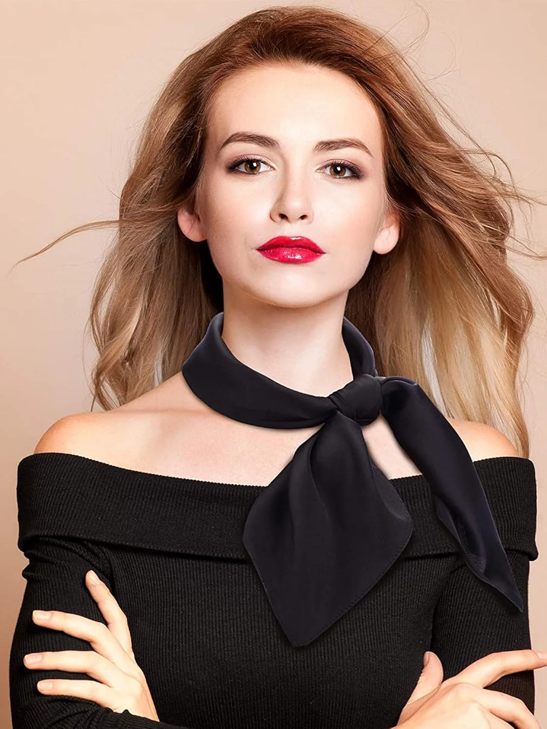 روسری ساتنیور طرح ابریشم، روسری مربعی، روسری سر ساتن، شال گردن برای زنان و دختران