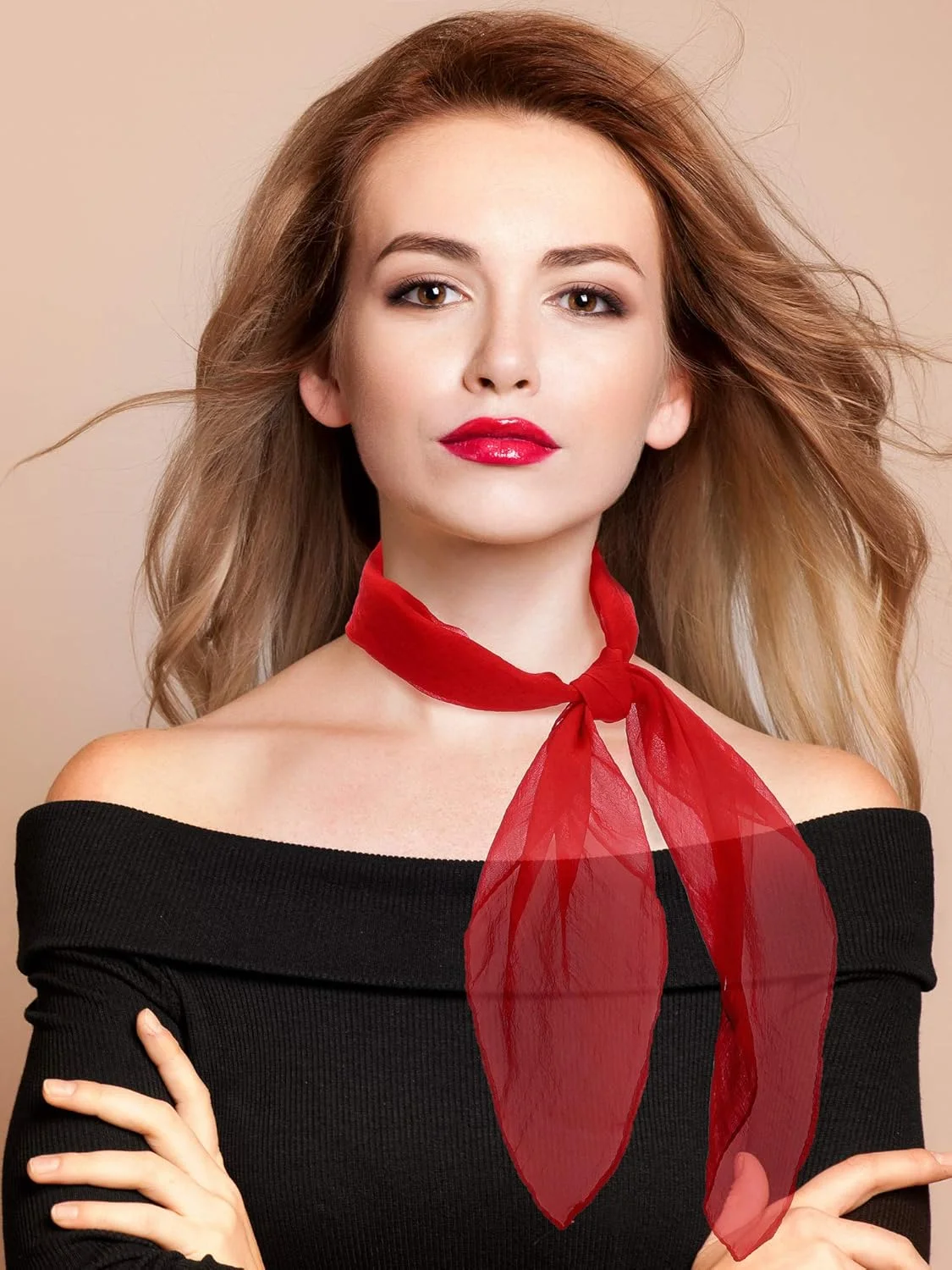 روسری حریر ساتینیور زنانه، دستمال گردن مربعی، روسری روبانی سبک وزن، روسری گردن رترو