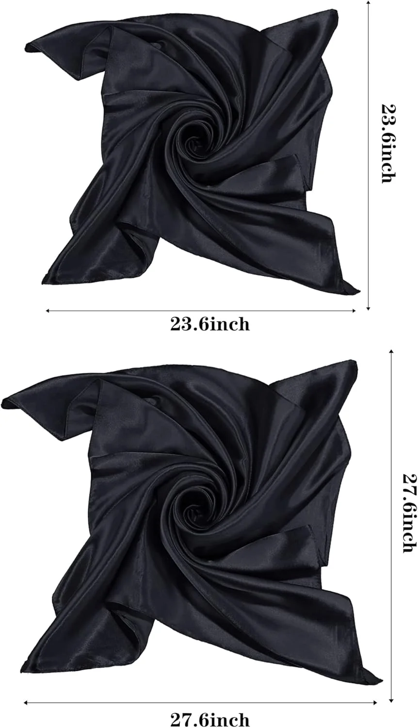 روسری ساتنیور طرح ابریشم، روسری مربعی، روسری سر ساتن، شال گردن برای زنان و دختران