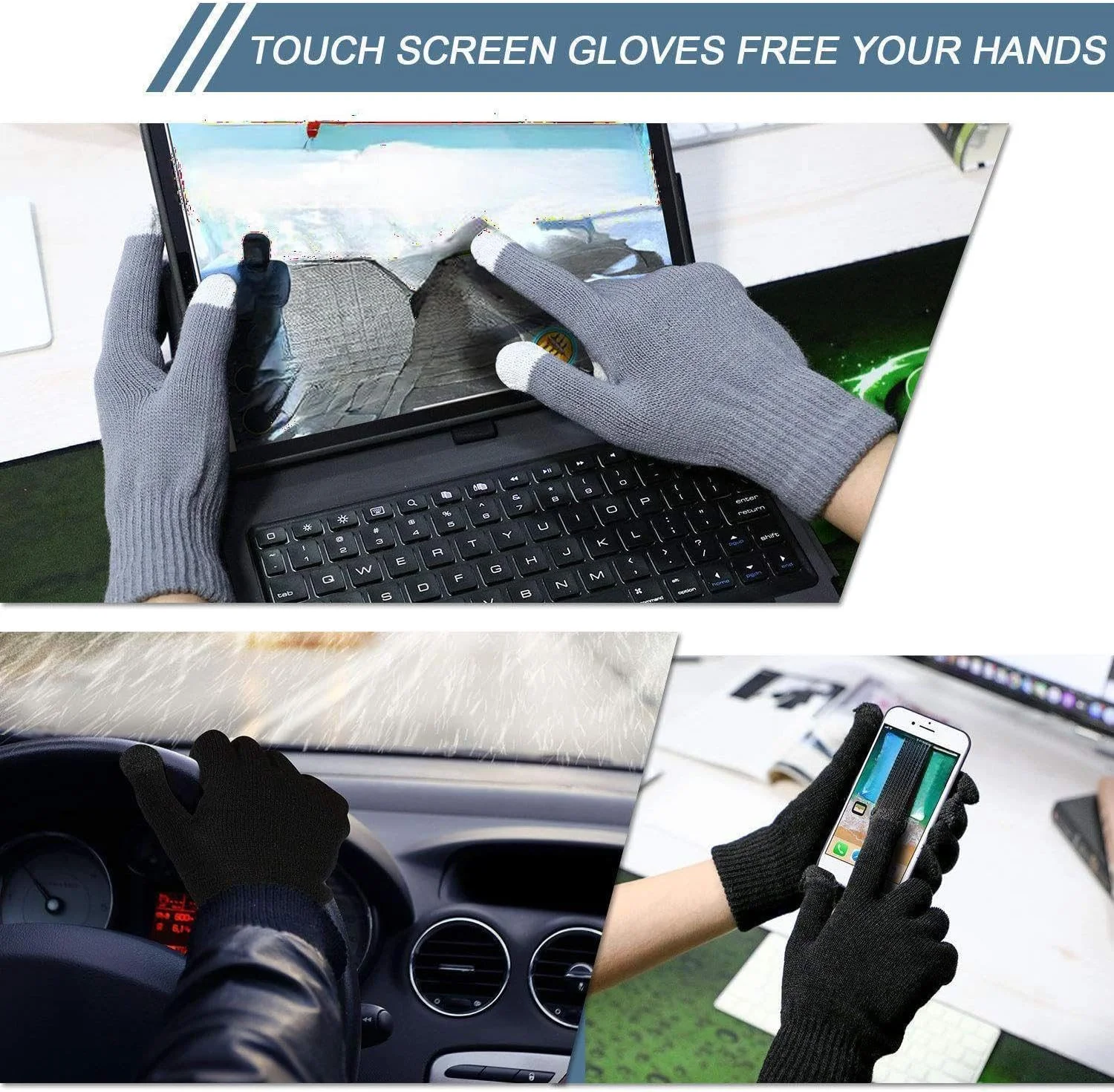 ست کلاه بافتنی زمستانی و دستکش پلار 4 تکه، کلاه جمجمه بافتنی گرم و دستکش برای مردان و زنان