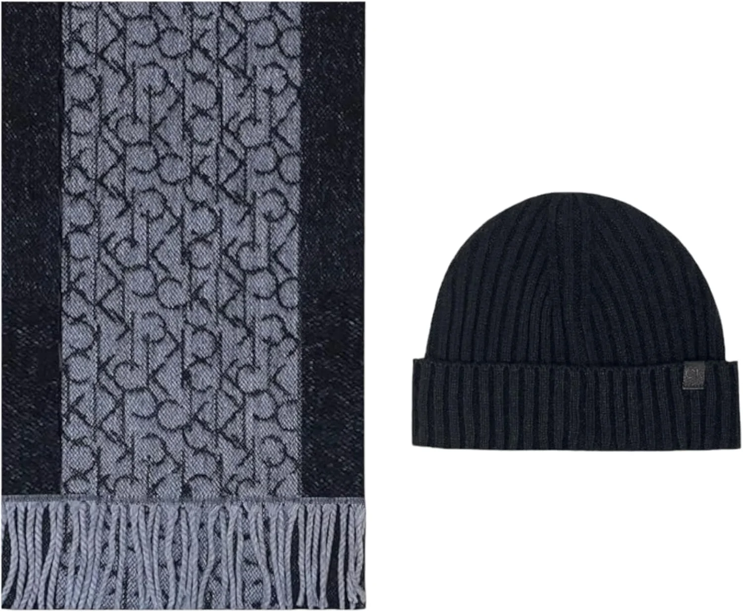 ست شال گردن و کلاه بافتنی زنانه کلوین کلاین، خاکستری (Hmg)، سایز واحد