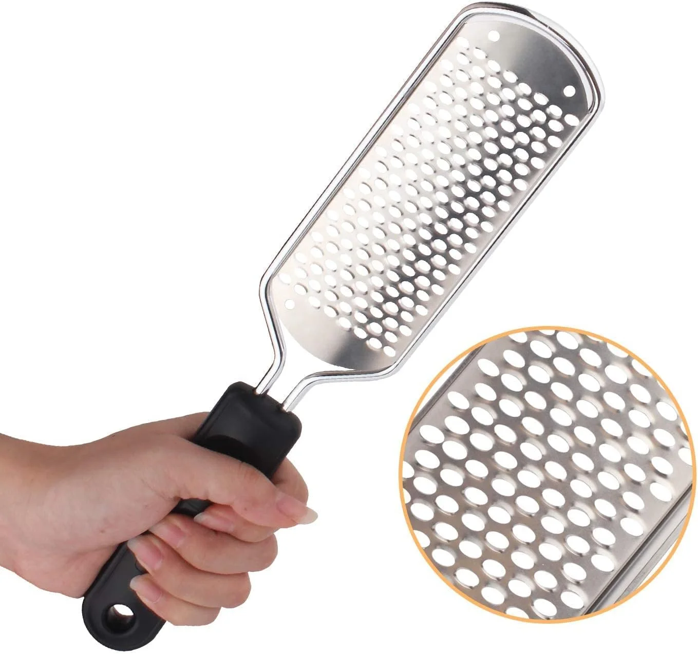 سوهان پدیکور پا ALOCKMA - 2 عدد سوهان پای استیل ضد زنگ بزرگ، از بین برنده پوست مرده پا، ابزار پدیکور حرفه ای قابل شستشو و استفاده مجدد سوهان پدیکور پا ALOCKMA - 2 عدد سوهان پای استیل ضد زنگ بزرگ، از بین برنده پوست مرده پا، ابزار پدیکور حرفه ای قابل شستشو و استفاده مجدد