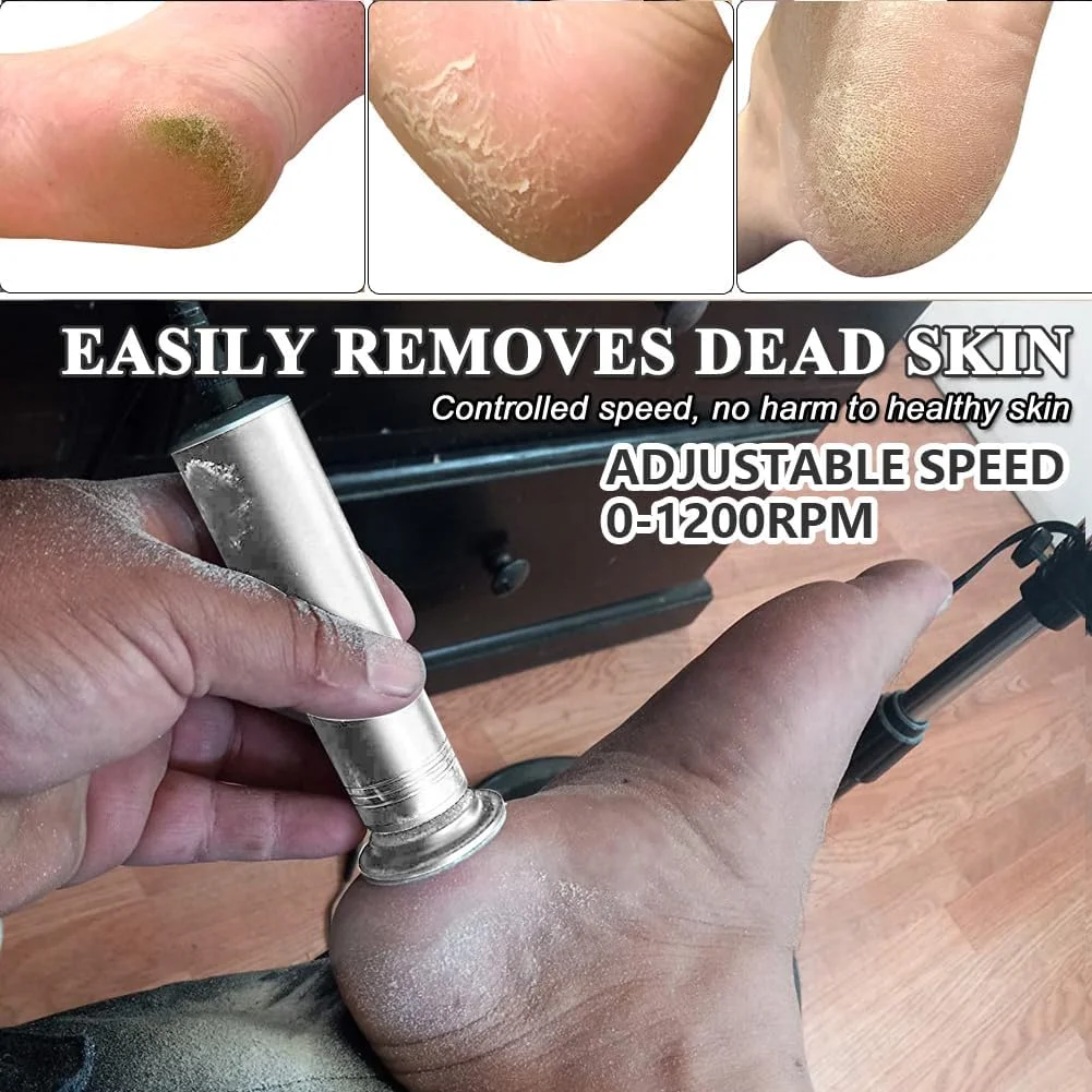 سوهان برقی پا، سرعت قابل تنظیم 0-1200 دور در دقیقه، سوهان پدیکور برقی حرفه ای با 60 دیسک سمباده ای قابل تعویض برای از بین بردن پوست مرده پاشنه پا، نقره ای سوهان برقی پا، سرعت قابل تنظیم 0-1200 دور در دقیقه، سوهان پدیکور برقی حرفه ای با 60 دیسک سمباده ای قابل تعویض برای از بین بردن پوست مرده پاشنه پا، نقره ای