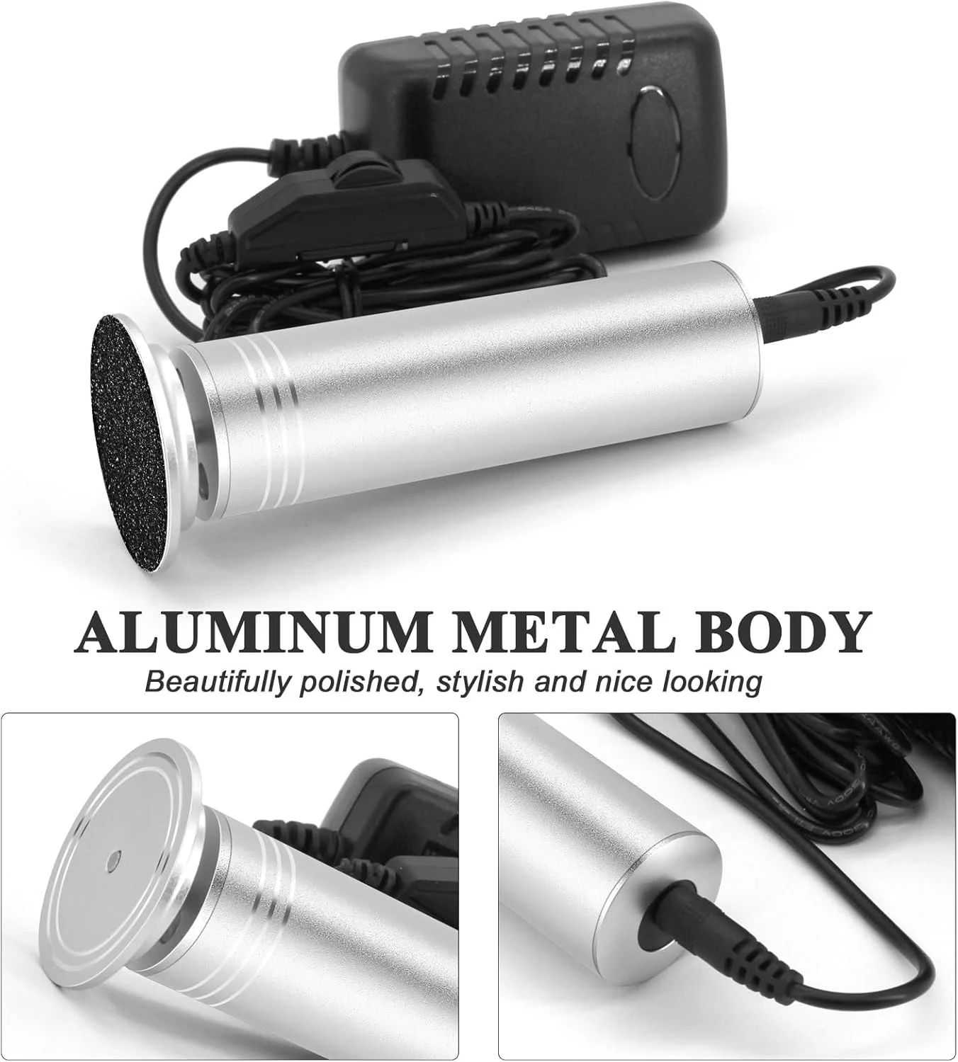 سوهان برقی پا، سرعت قابل تنظیم 0-1200 دور در دقیقه، سوهان پدیکور برقی حرفه ای با 60 دیسک سمباده ای قابل تعویض برای از بین بردن پوست مرده پاشنه پا، نقره ای سوهان برقی پا، سرعت قابل تنظیم 0-1200 دور در دقیقه، سوهان پدیکور برقی حرفه ای با 60 دیسک سمباده ای قابل تعویض برای از بین بردن پوست مرده پاشنه پا، نقره ای