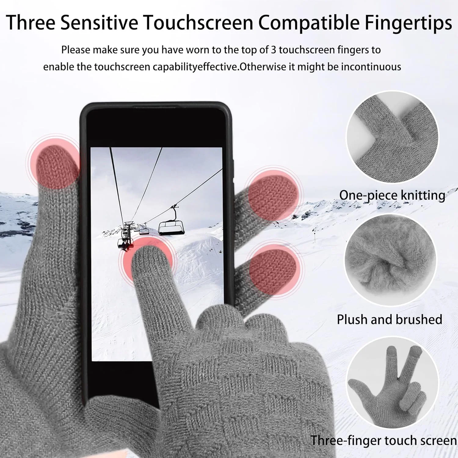 ست کلاه بافتنی زمستانی گرم، شال گردن و دستکش های لمسی KASTWAVE - کلاه های لبه دار پشمی با طرح شبکه ای برای زنان و مردان، لوازم جانبی شیک برای هوای سرد