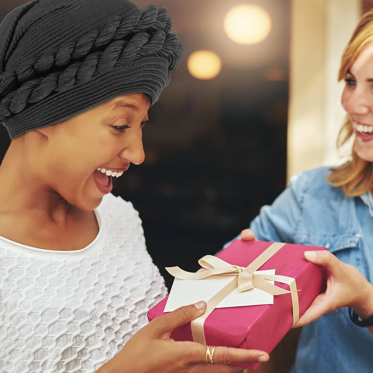 کلاه عمامه زنانه آفریقایی KASTWAVE، 3 عدد، گره خورده، کلاه بافتنی از قبل بسته شده، عمامه بافت برای زنان، روسری پیچ خورده، کلاه پوششی عمامه برای دختران، سایز آزاد