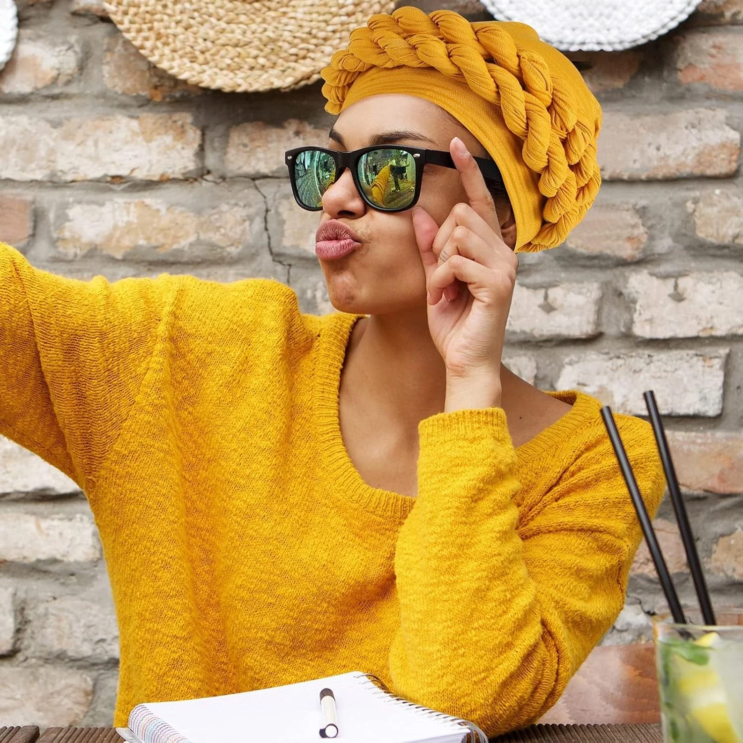 کلاه عمامه زنانه آفریقایی KASTWAVE، 3 عدد، گره خورده، کلاه بافتنی از قبل بسته شده، عمامه بافت برای زنان، روسری پیچ خورده، کلاه پوششی عمامه برای دختران، سایز آزاد