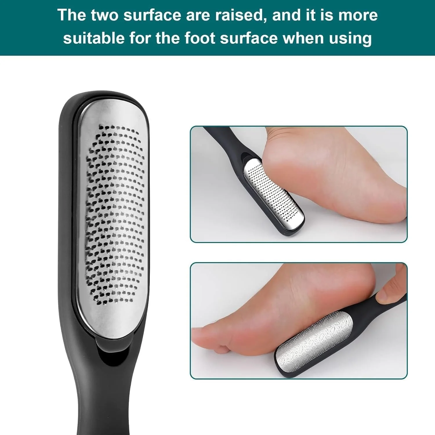 سوهان پینه پا Aputue، از بین برنده پوست مرده خشک و مرطوب، سوهان دو طرفه پینه پا با دسته، ابزار مراقبت از پا با کیفیت حرفه ای برای پاشنه های ترک خورده و پوست زبر سوهان پینه پا Aputue، از بین برنده پوست مرده خشک و مرطوب، سوهان دو طرفه پینه پا با دسته، ابزار مراقبت از پا با کیفیت حرفه ای برای پاشنه های ترک خورده و پوست زبر