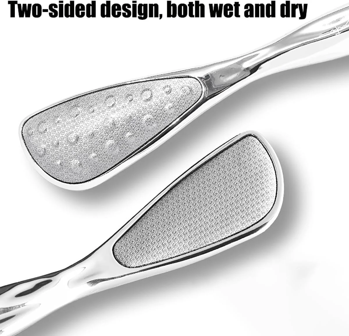 سوهان پا Anbjin، دو طرفه استیل ضد زنگ، از بین برنده پینه پا، ابزار مراقبت از پا با دسته بلند برای پدیکور، برای از بین بردن پینه های سخت پوست برای پاهای مرطوب و خشک